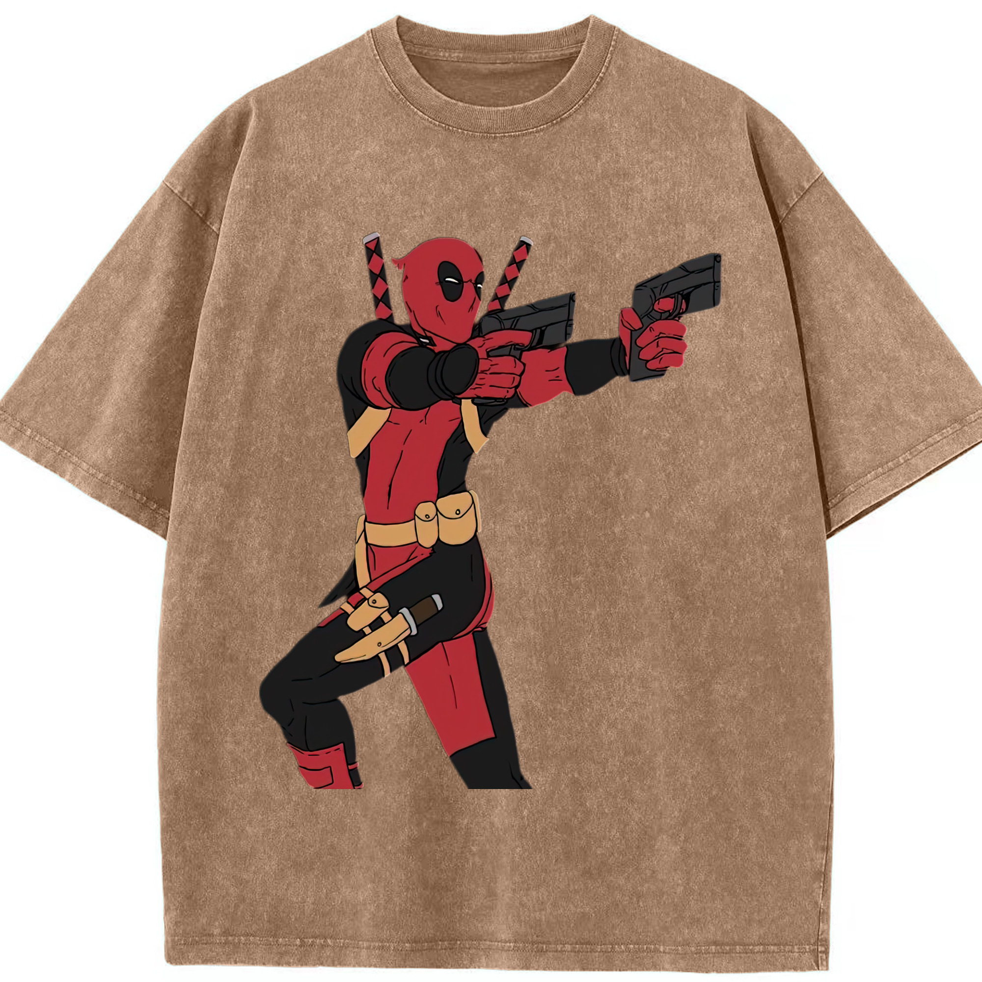 （画像用） Deadpool デッドプール 綿100% ヴィンテージ風 半袖Tシャツ（フロントプリント）