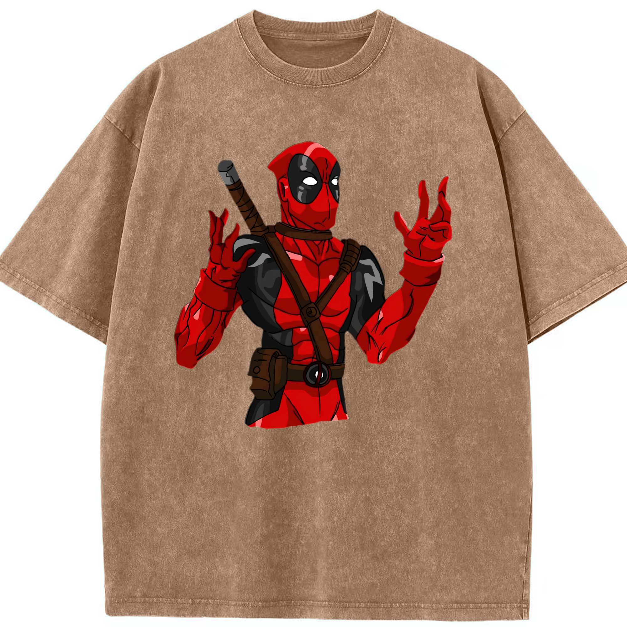 （画像用） Deadpool デッドプール 綿100% ヴィンテージ風 半袖Tシャツ（フロントプリント）