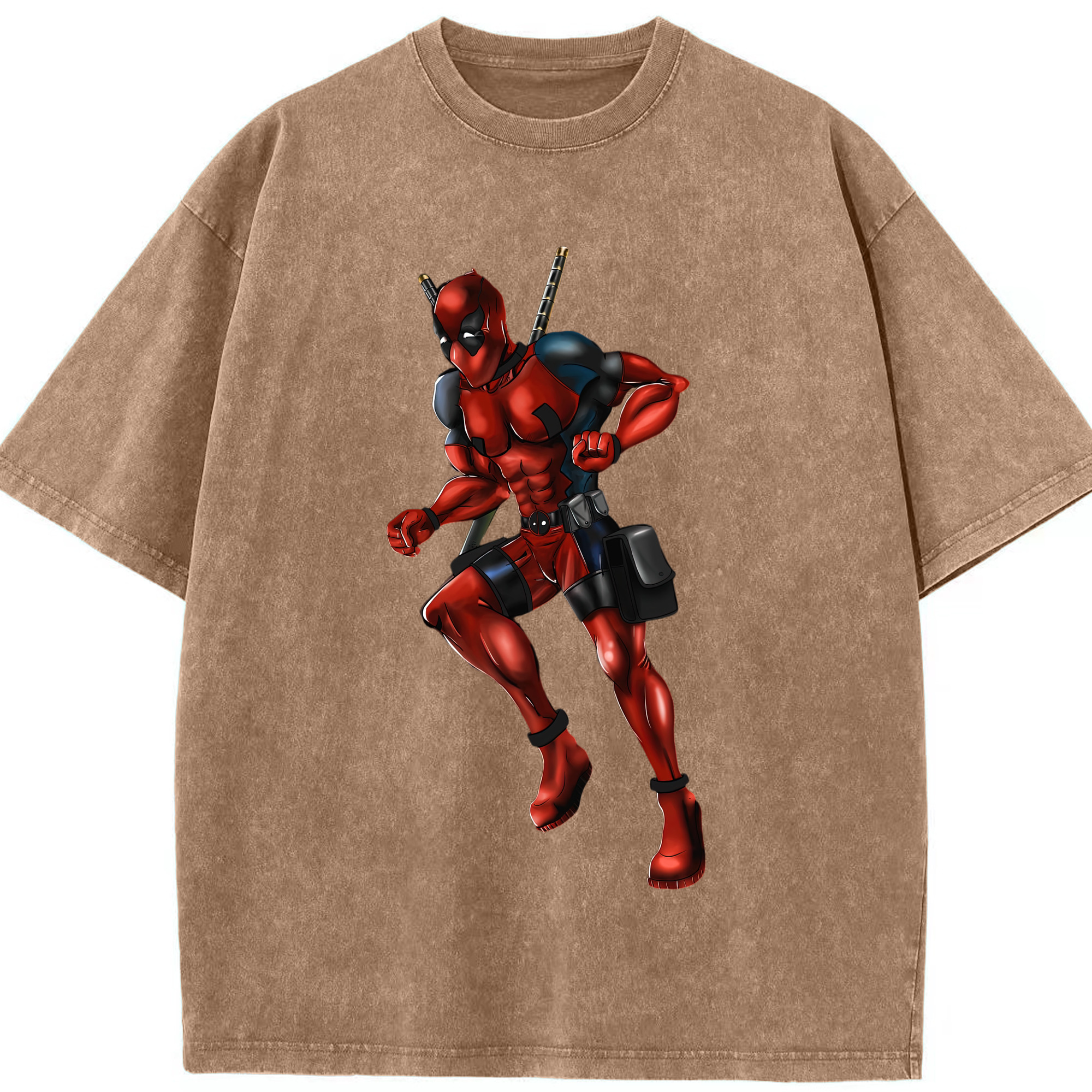 （画像用） Deadpool デッドプール 綿100% ヴィンテージ風 半袖Tシャツ（フロントプリント）