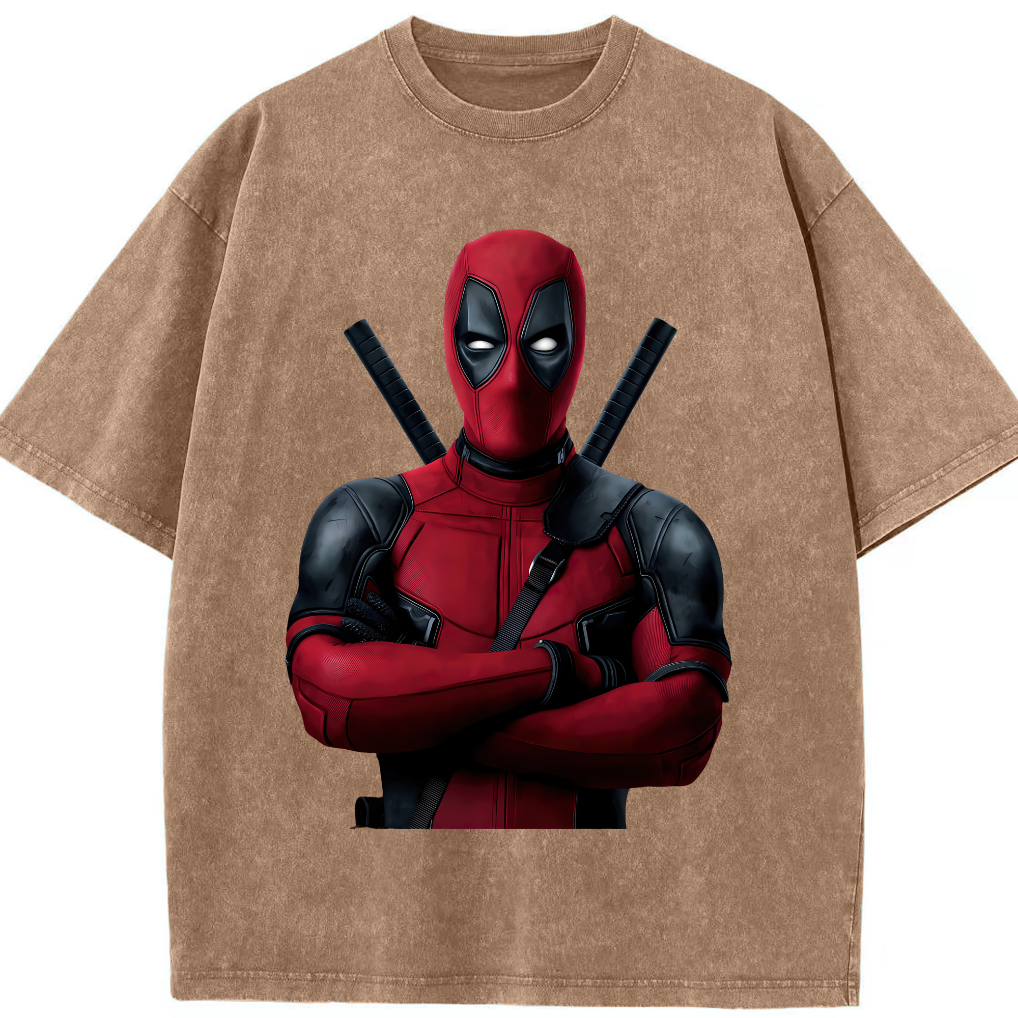 （画像用） Deadpool デッドプール 綿100% ヴィンテージ風 半袖Tシャツ（フロントプリント）