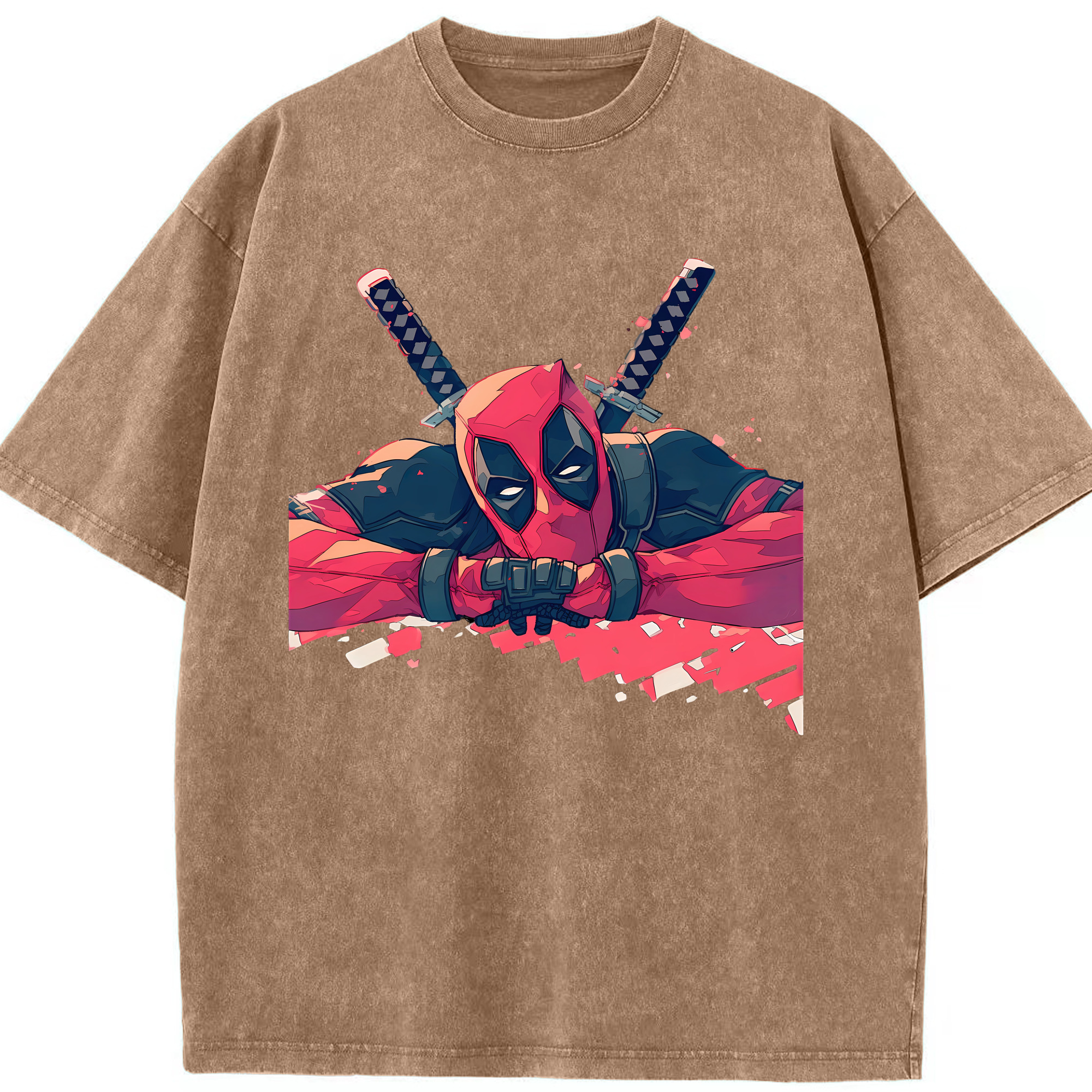 （画像用） Deadpool デッドプール 綿100% ヴィンテージ風 半袖Tシャツ（フロントプリント）