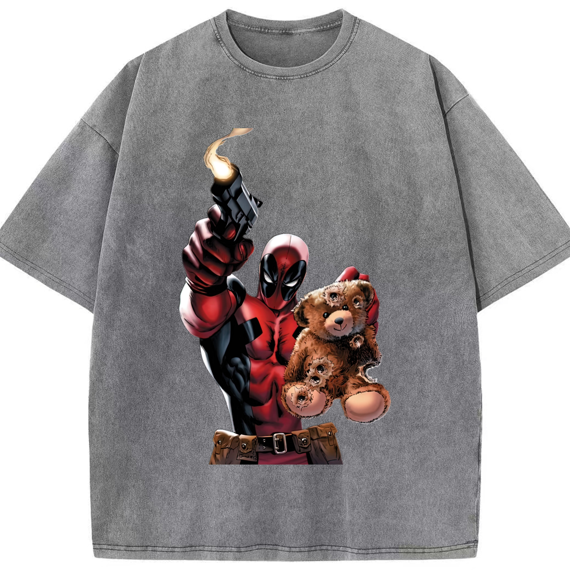 （画像用） Deadpool デッドプール 綿100% ヴィンテージ風 半袖Tシャツ（フロントプリント）