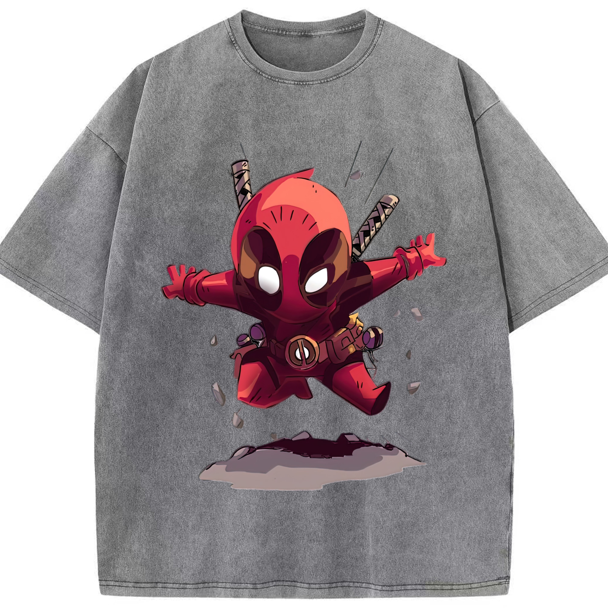 （画像用） Deadpool デッドプール 綿100% ヴィンテージ風 半袖Tシャツ（フロントプリント）