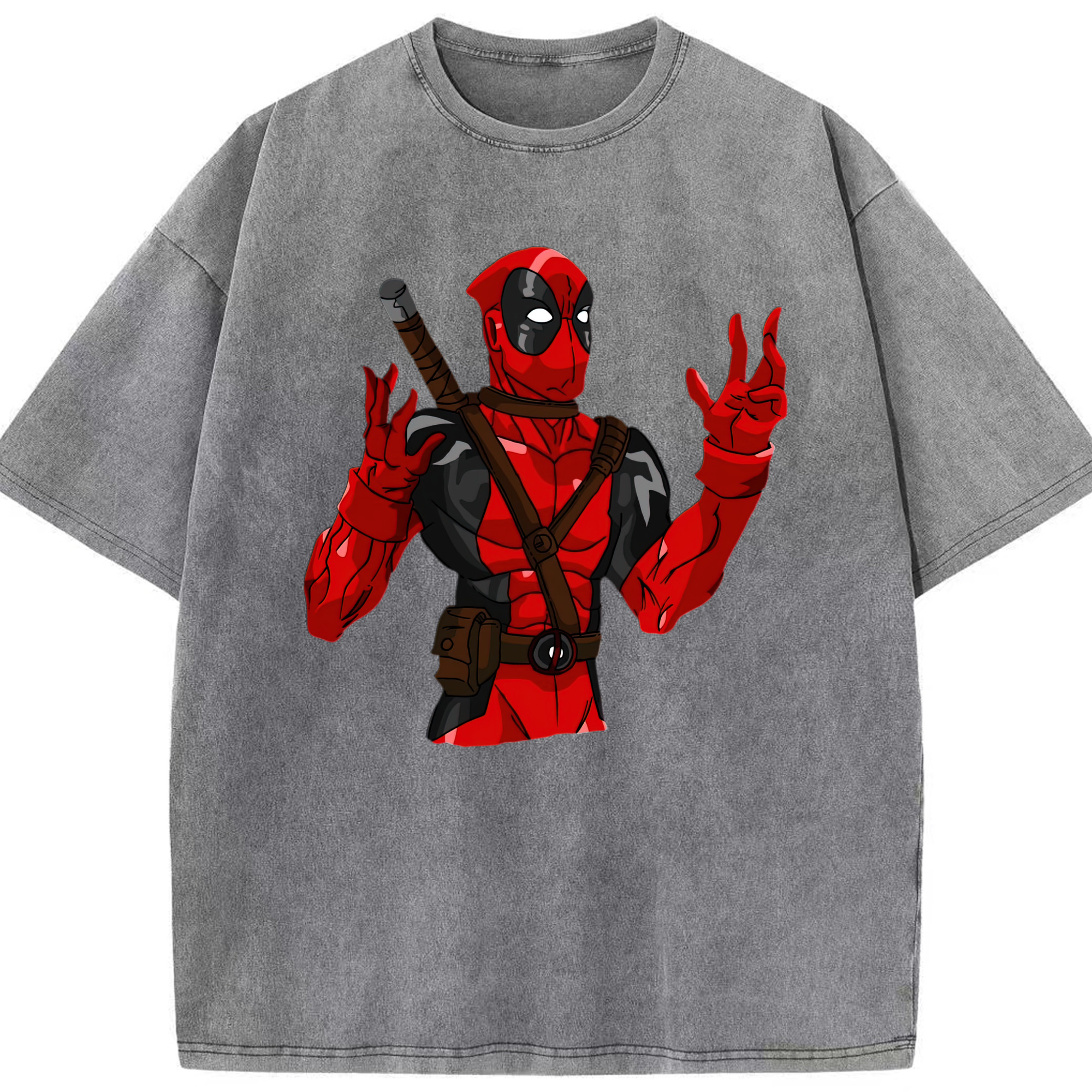 （画像用） Deadpool デッドプール 綿100% ヴィンテージ風 半袖Tシャツ（フロントプリント）