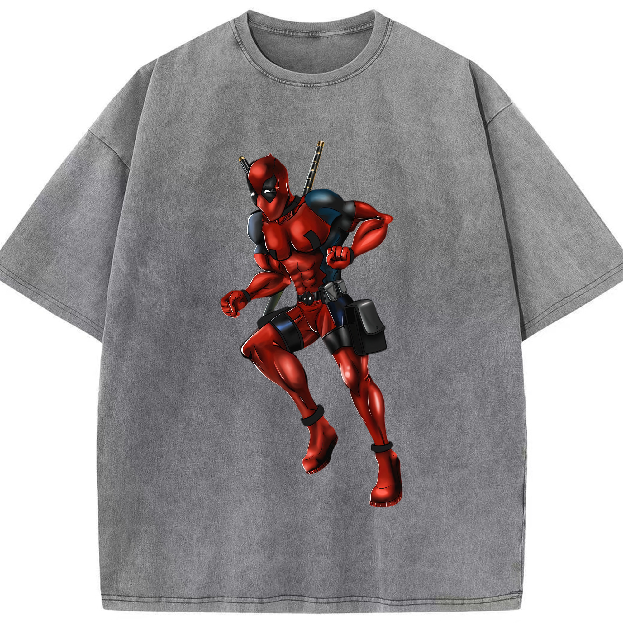 （画像用） Deadpool デッドプール 綿100% ヴィンテージ風 半袖Tシャツ（フロントプリント）