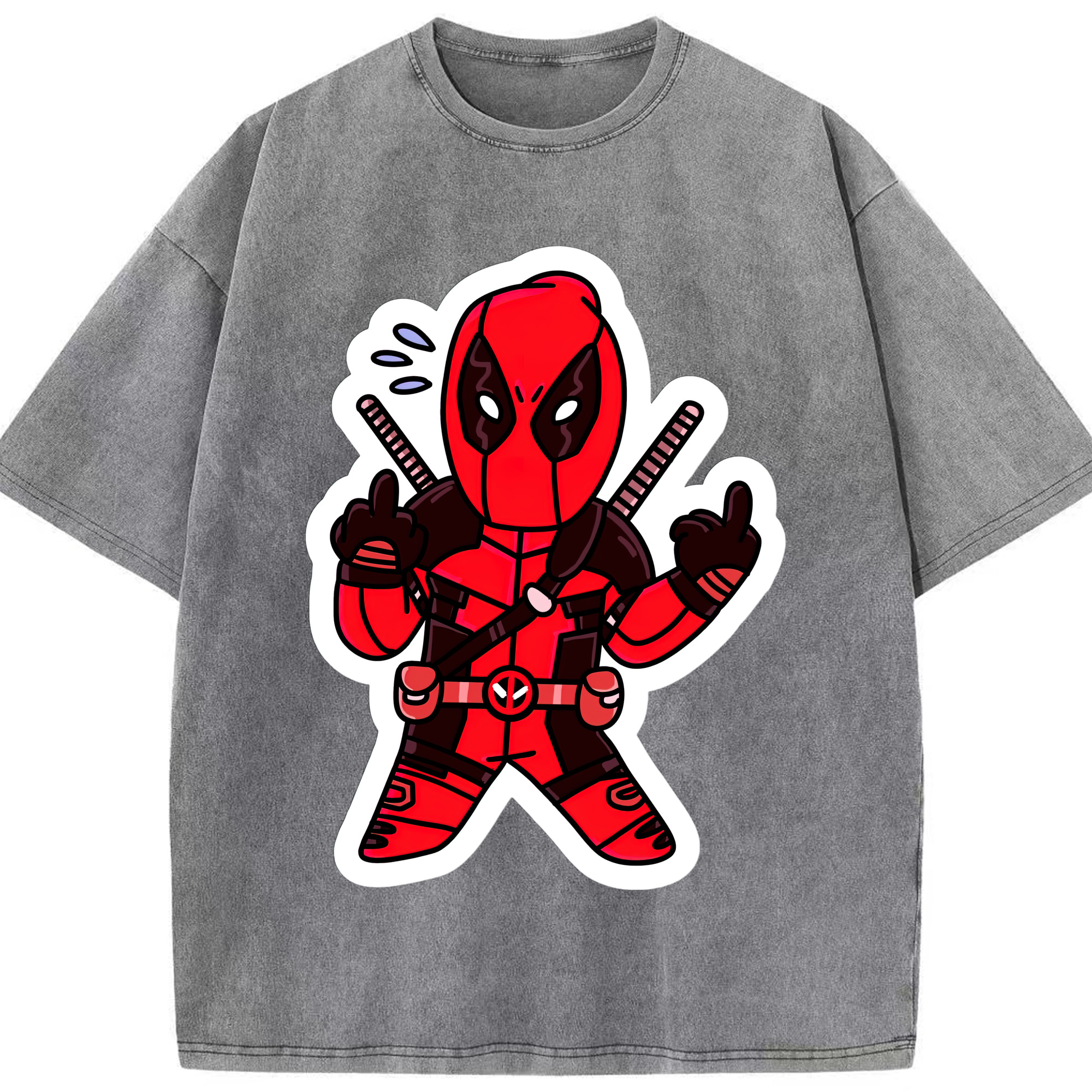 （画像用） Deadpool デッドプール 綿100% ヴィンテージ風 半袖Tシャツ（フロントプリント）