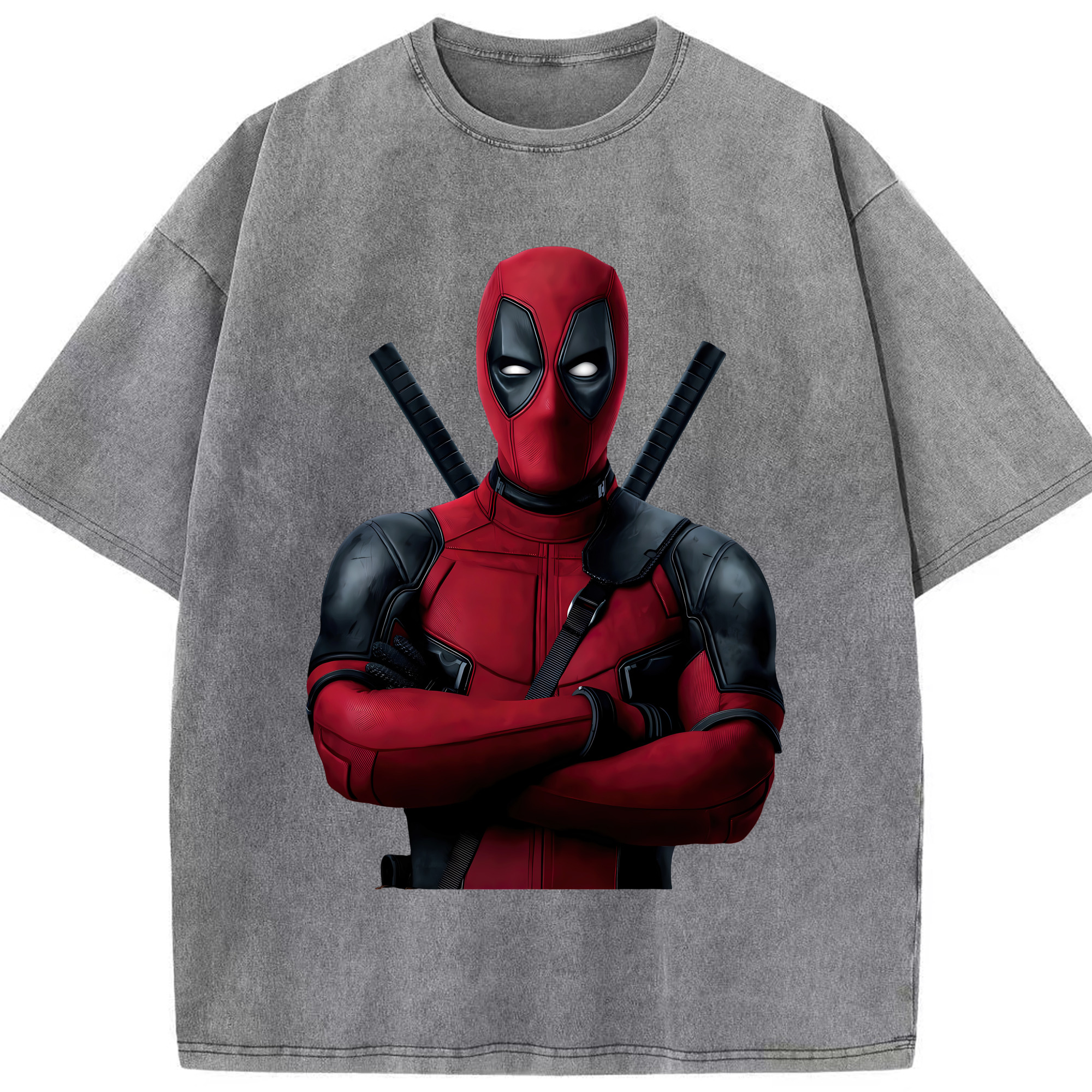 （画像用） Deadpool デッドプール 綿100% ヴィンテージ風 半袖Tシャツ（フロントプリント）