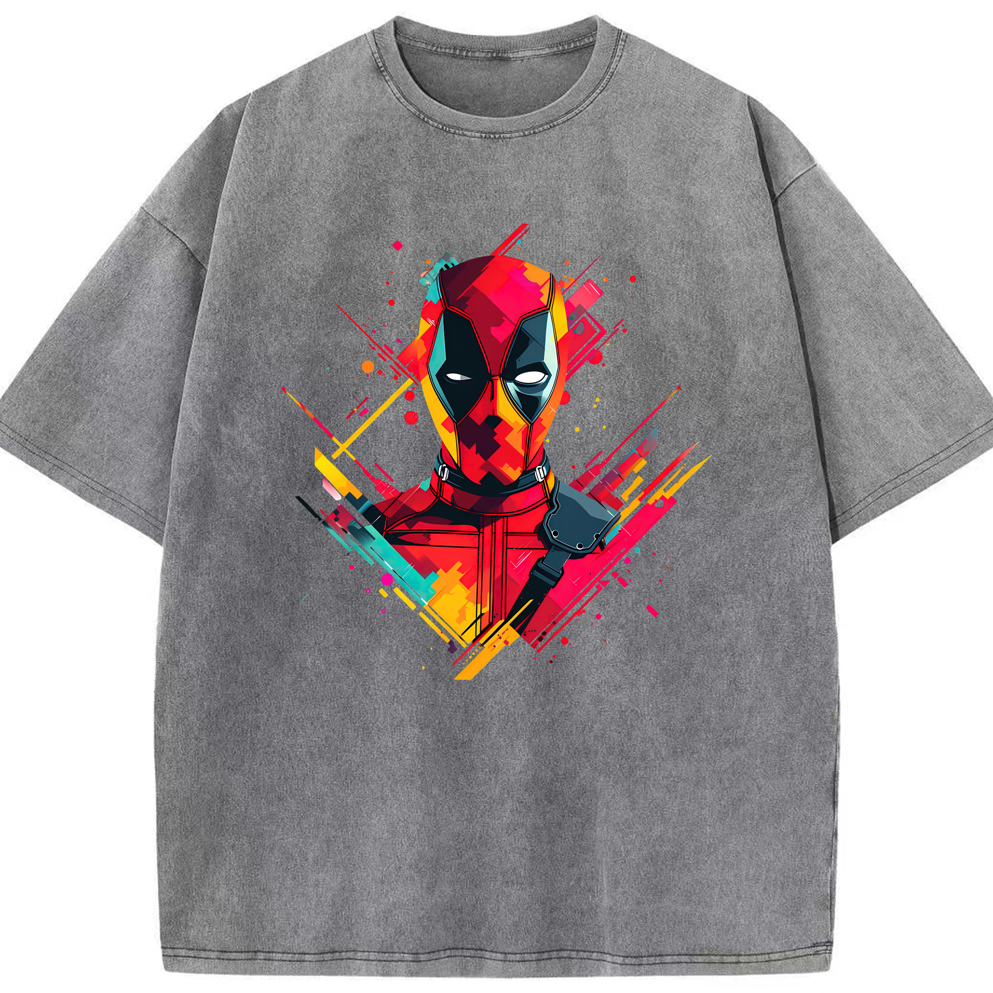 （画像用） Deadpool デッドプール 綿100% ヴィンテージ風 半袖Tシャツ（フロントプリント）
