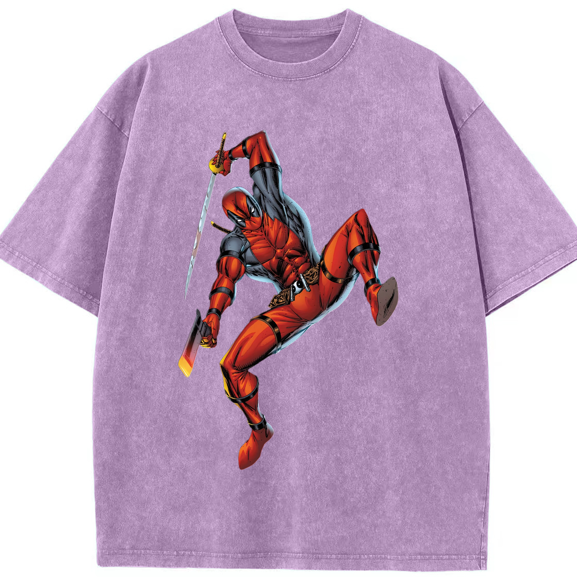 （画像用） Deadpool デッドプール 綿100% ヴィンテージ風 半袖Tシャツ（フロントプリント）