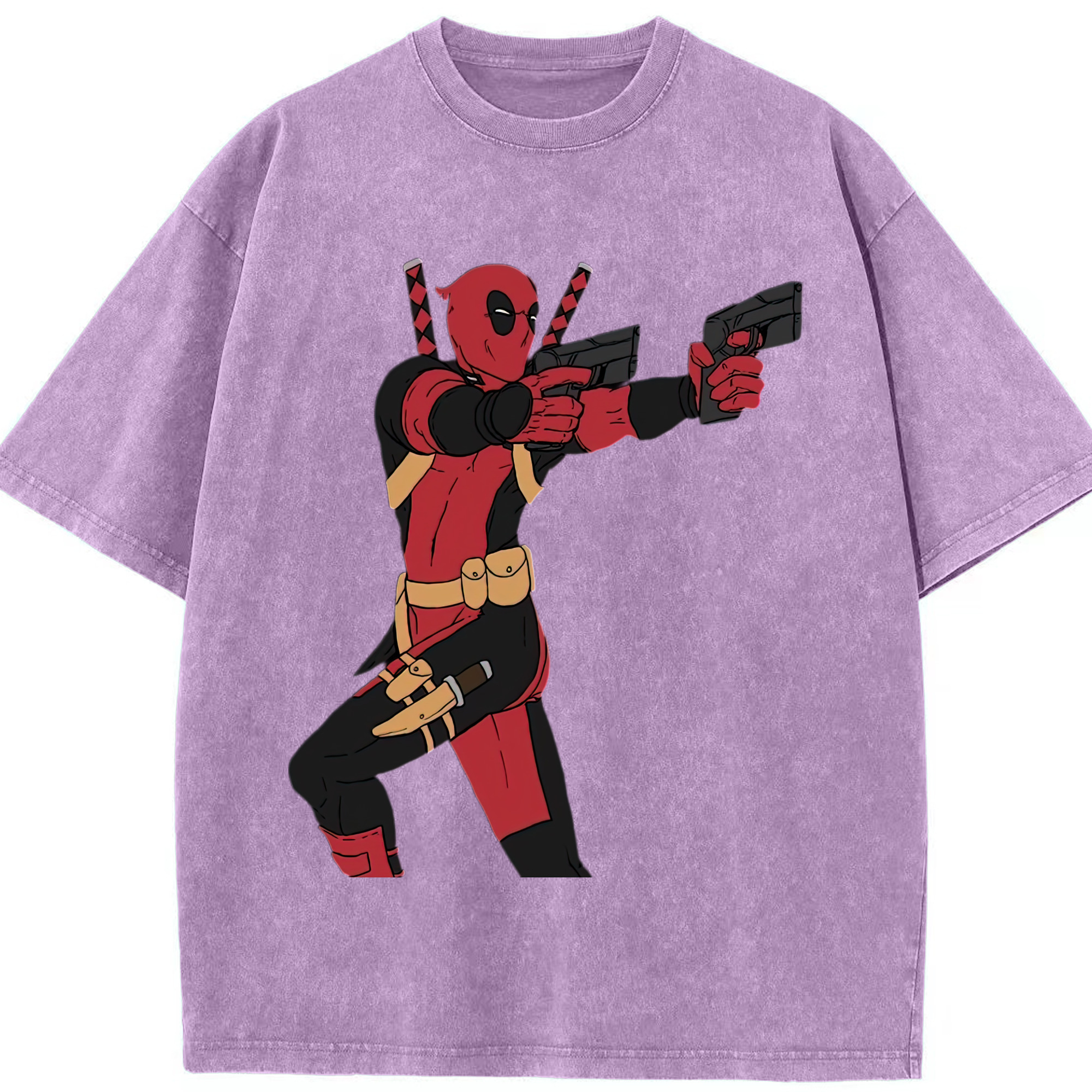 （画像用） Deadpool デッドプール 綿100% ヴィンテージ風 半袖Tシャツ（フロントプリント）