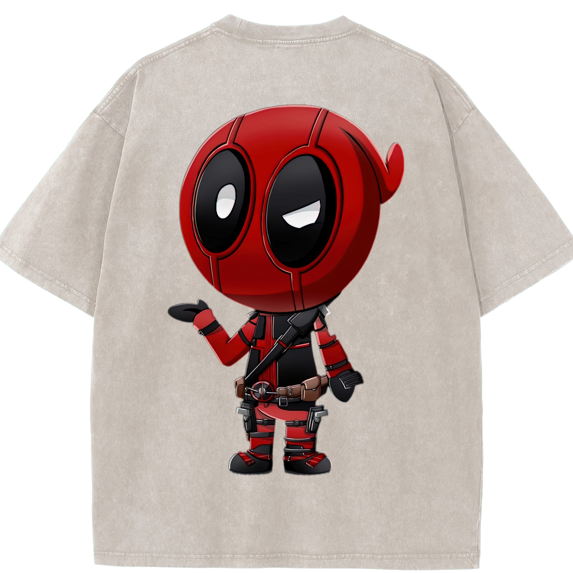 （画像用） Deadpool デッドプール 綿100% ヴィンテージ風 半袖Tシャツ（背面プリント）