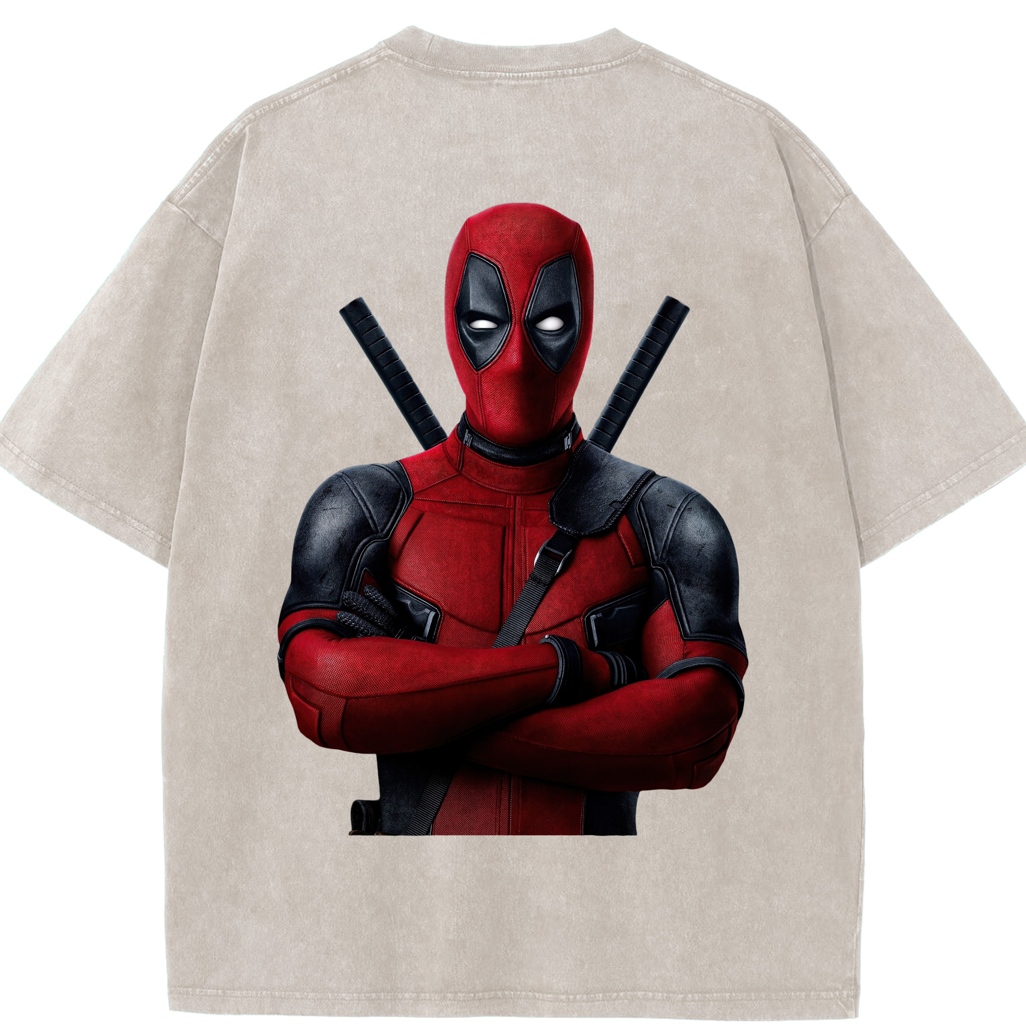 （画像用） Deadpool デッドプール 綿100% ヴィンテージ風 半袖Tシャツ（背面プリント）