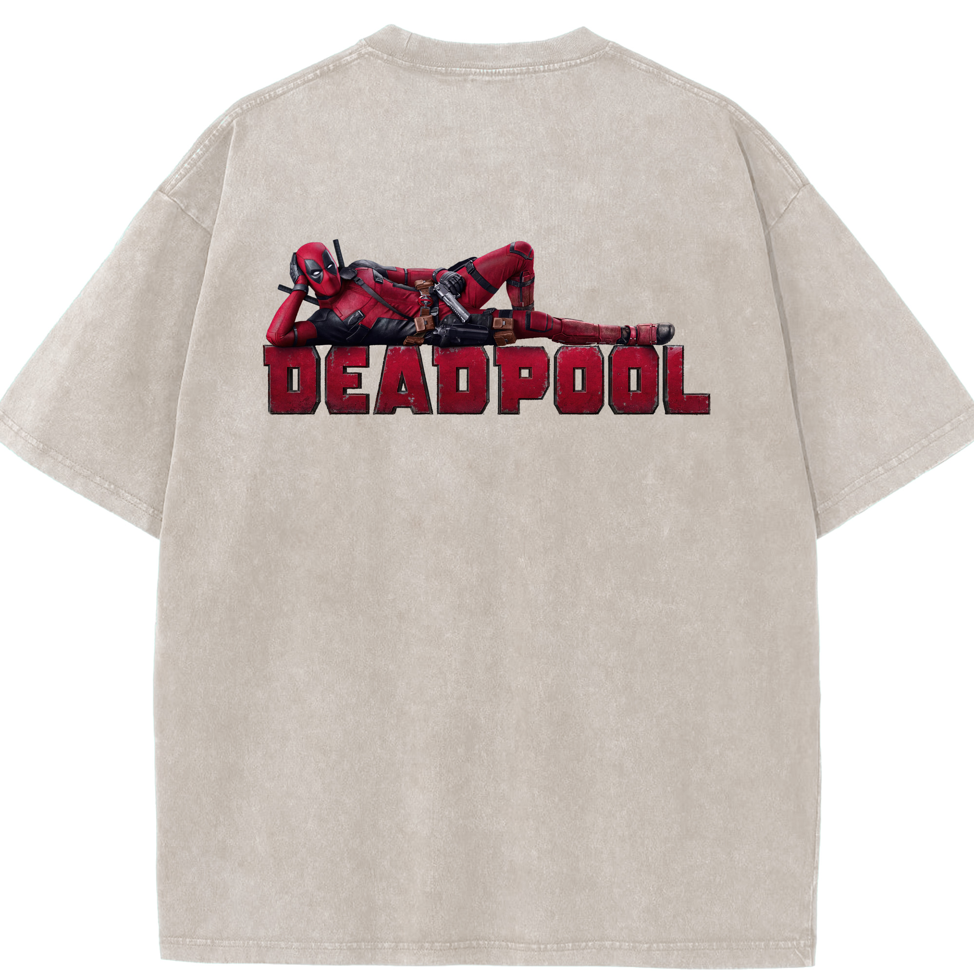 （画像用） Deadpool デッドプール 綿100% ヴィンテージ風 半袖Tシャツ（背面プリント）