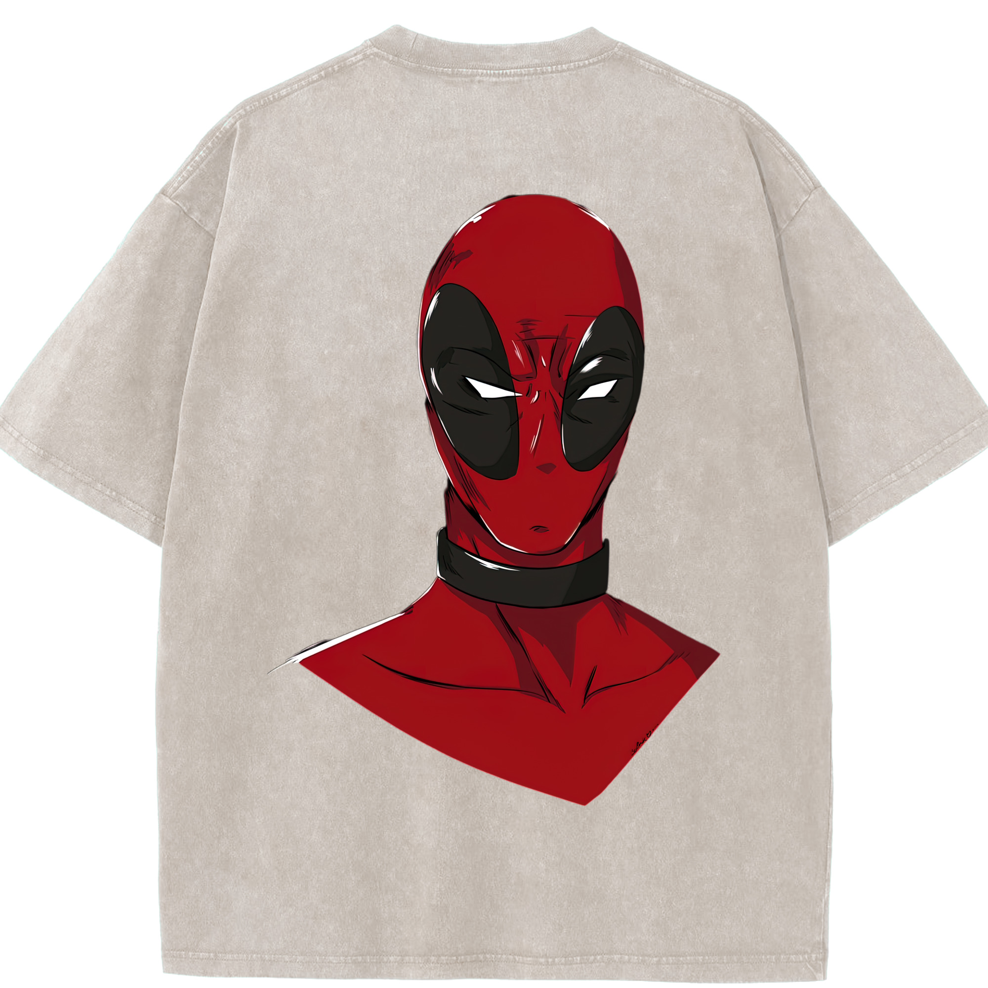 （画像用） Deadpool デッドプール 綿100% ヴィンテージ風 半袖Tシャツ（背面プリント）