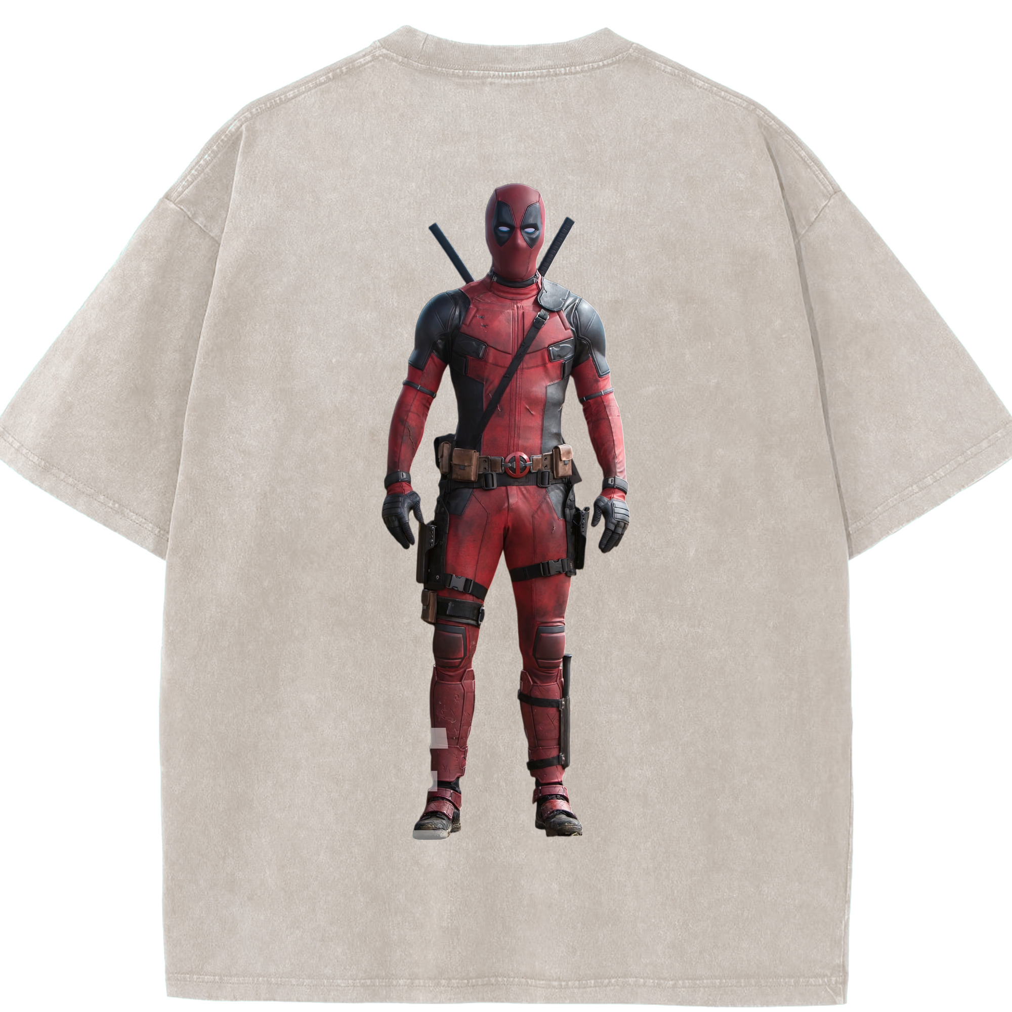 （画像用） Deadpool デッドプール 綿100% ヴィンテージ風 半袖Tシャツ（背面プリント）