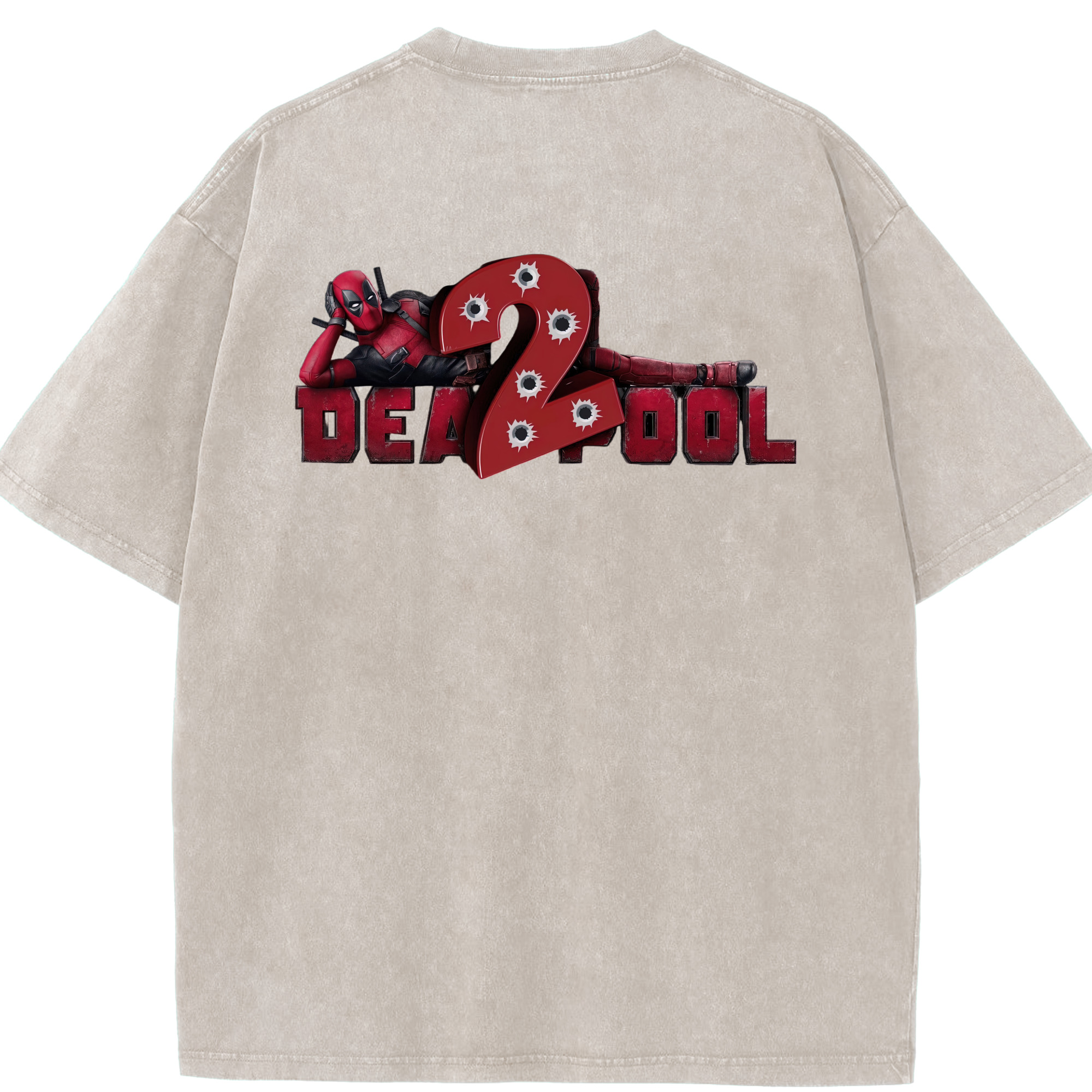 （画像用） Deadpool デッドプール 綿100% ヴィンテージ風 半袖Tシャツ（背面プリント）