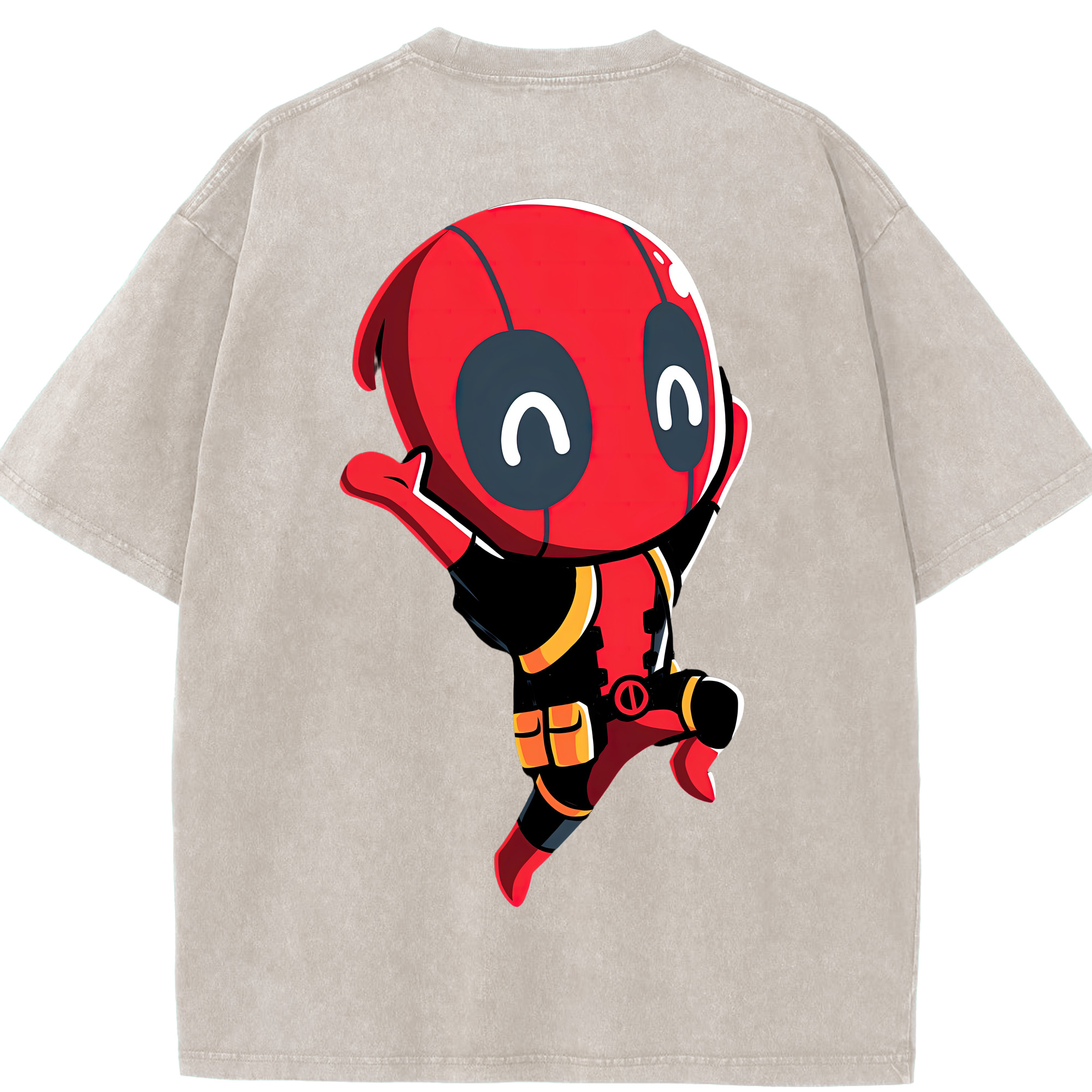 （画像用） Deadpool デッドプール 綿100% ヴィンテージ風 半袖Tシャツ（背面プリント）