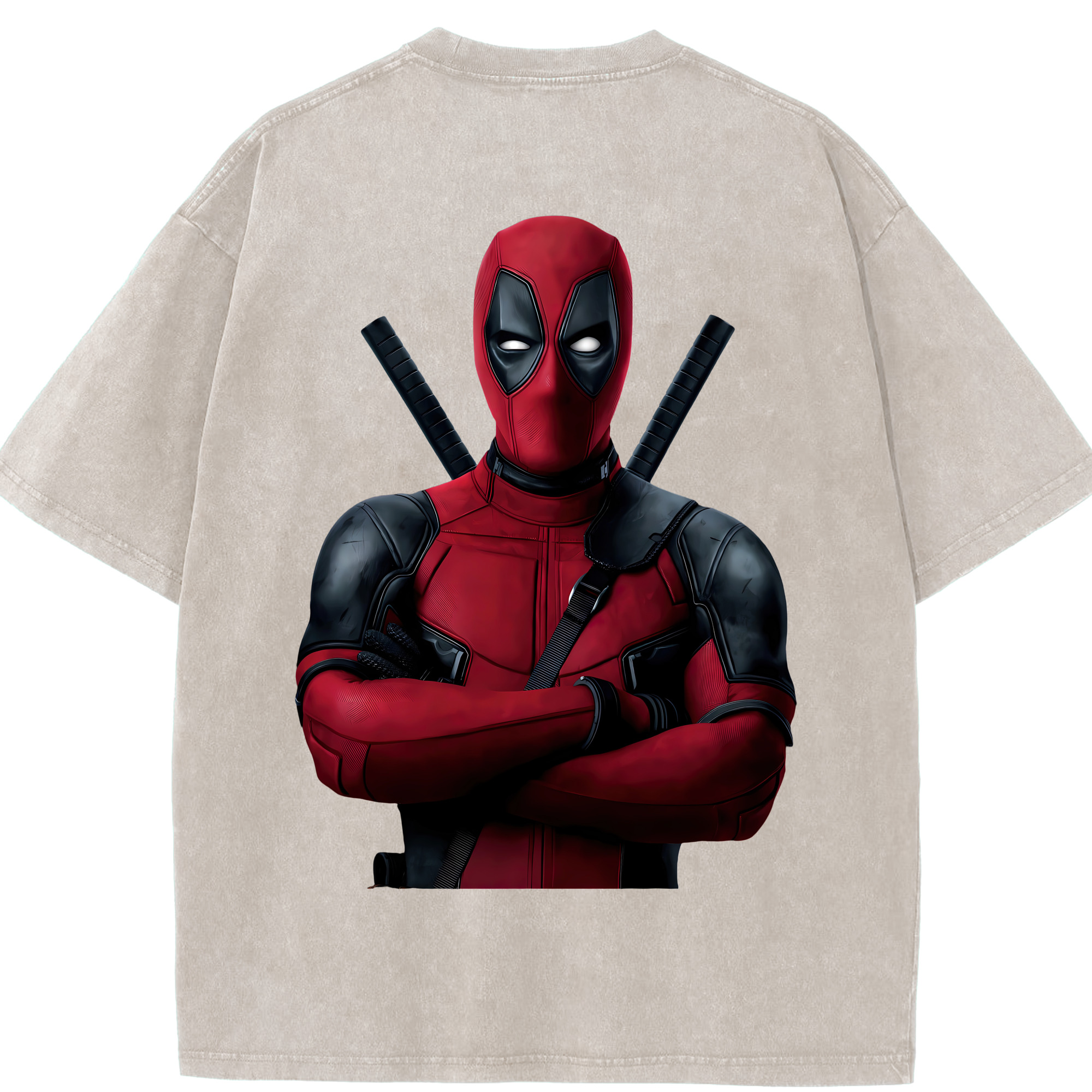 （画像用） Deadpool デッドプール 綿100% ヴィンテージ風 半袖Tシャツ（背面プリント）
