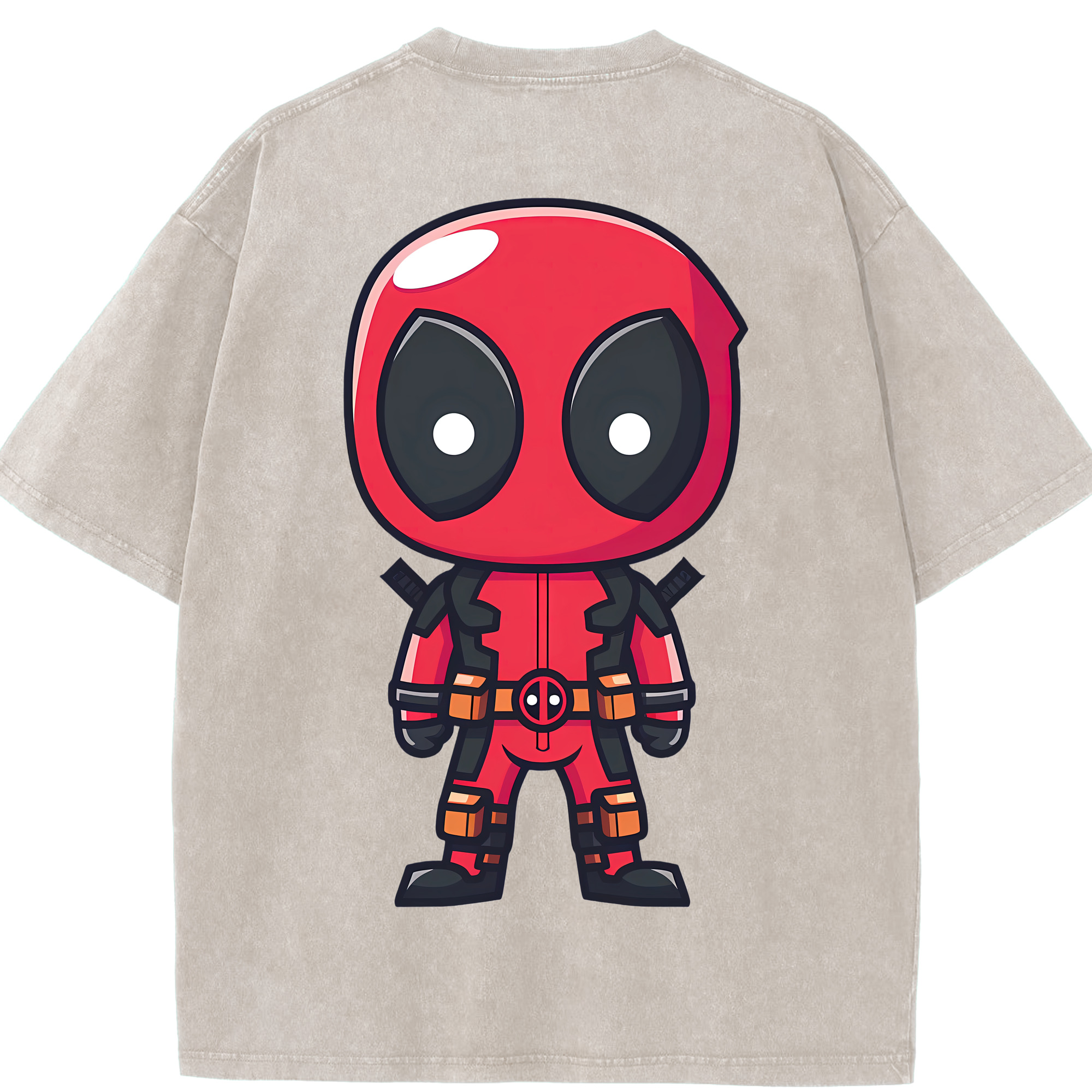 （画像用） Deadpool デッドプール 綿100% ヴィンテージ風 半袖Tシャツ（背面プリント）