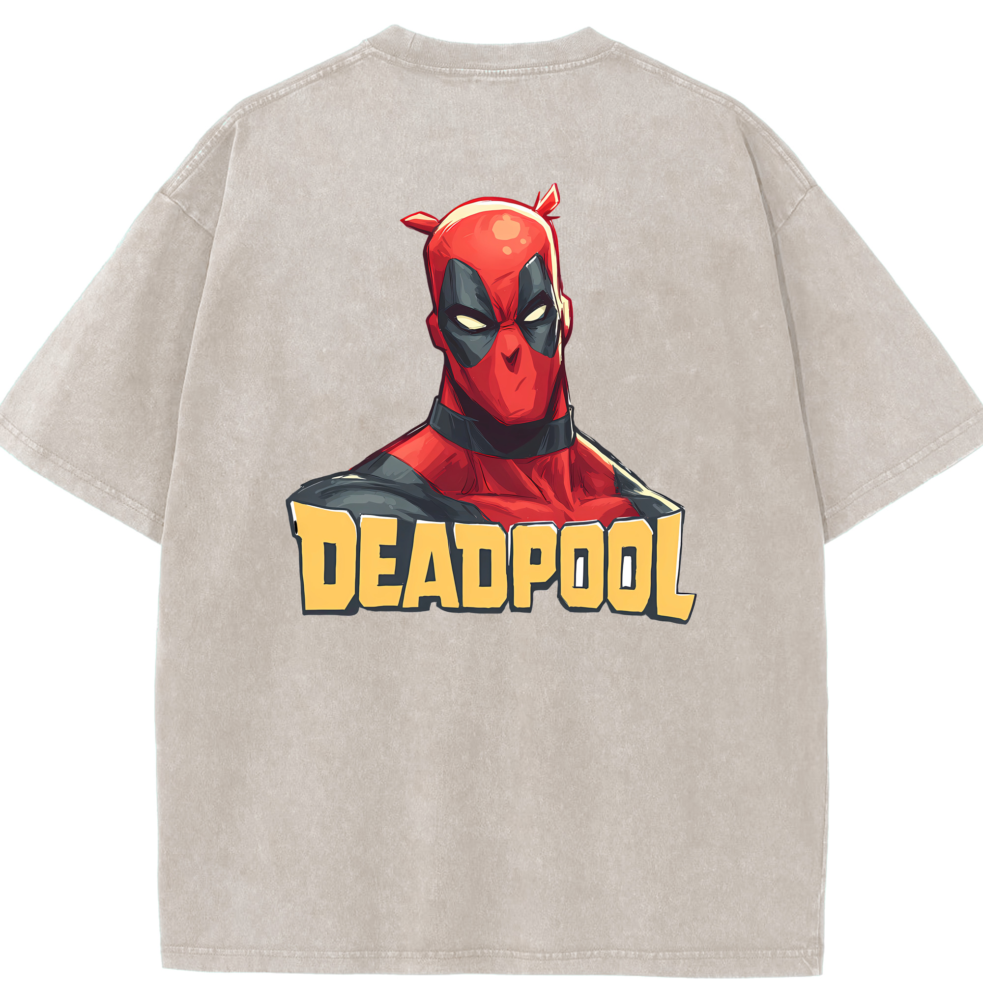 （画像用） Deadpool デッドプール 綿100% ヴィンテージ風 半袖Tシャツ（背面プリント）