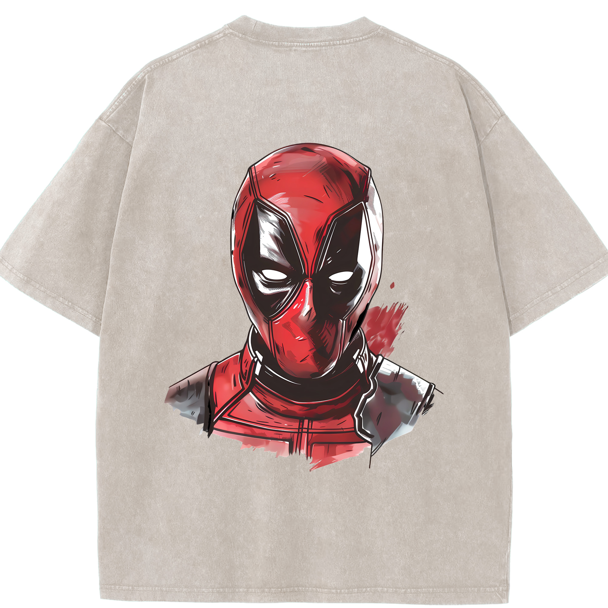 （画像用） Deadpool デッドプール 綿100% ヴィンテージ風 半袖Tシャツ（背面プリント）