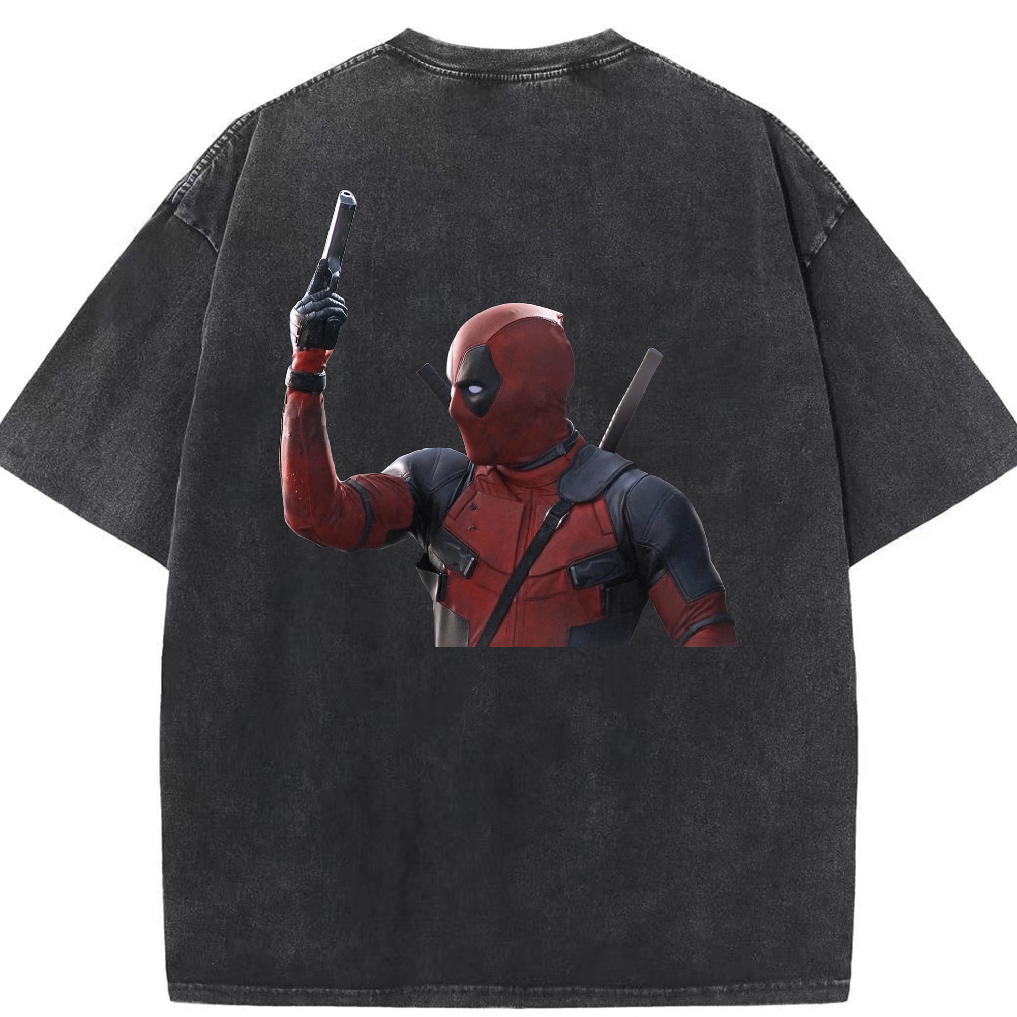 （画像用） Deadpool デッドプール 綿100% ヴィンテージ風 半袖Tシャツ（背面プリント）