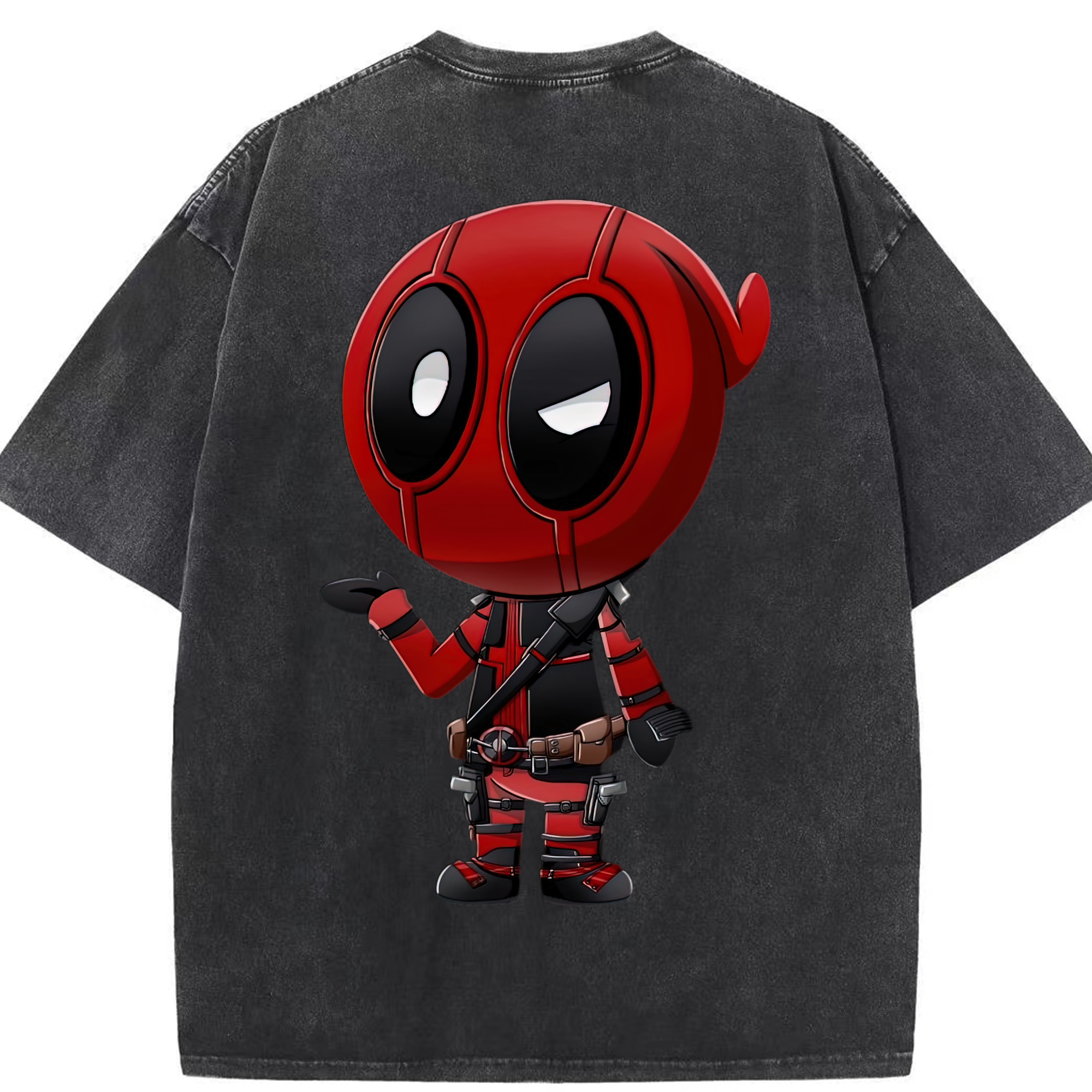 （画像用） Deadpool デッドプール 綿100% ヴィンテージ風 半袖Tシャツ（背面プリント）