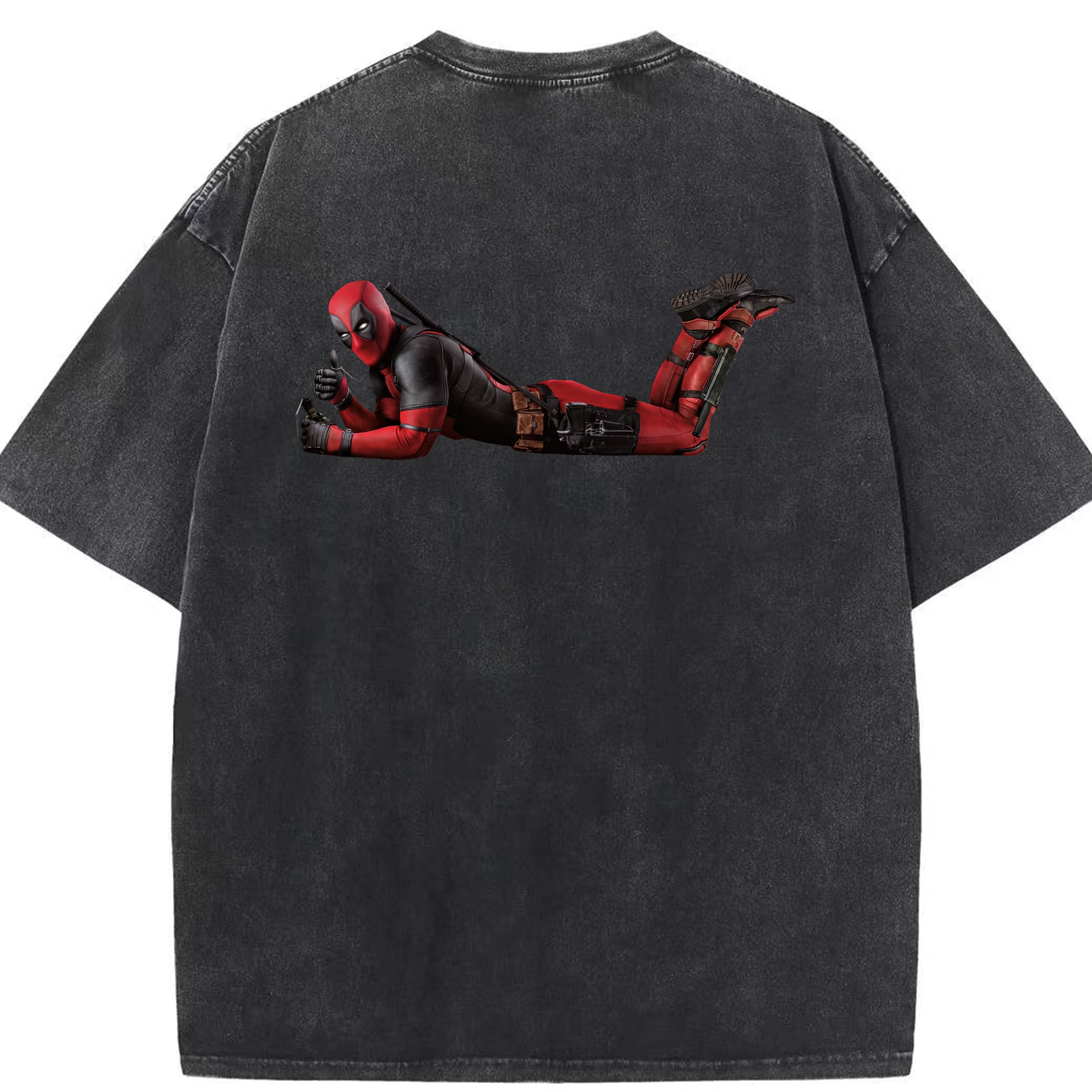 （画像用） Deadpool デッドプール 綿100% ヴィンテージ風 半袖Tシャツ（背面プリント）