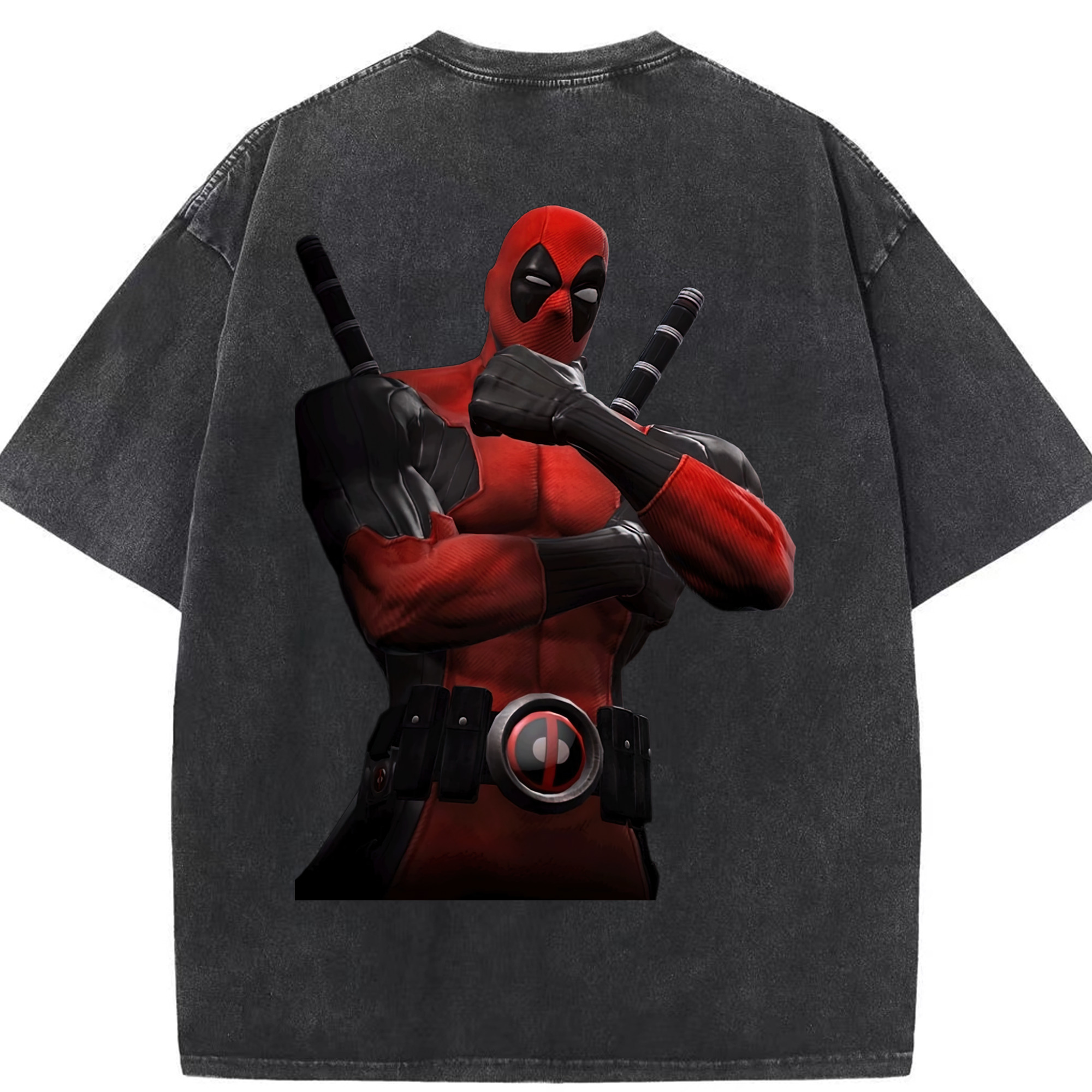 （画像用） Deadpool デッドプール 綿100% ヴィンテージ風 半袖Tシャツ（背面プリント）