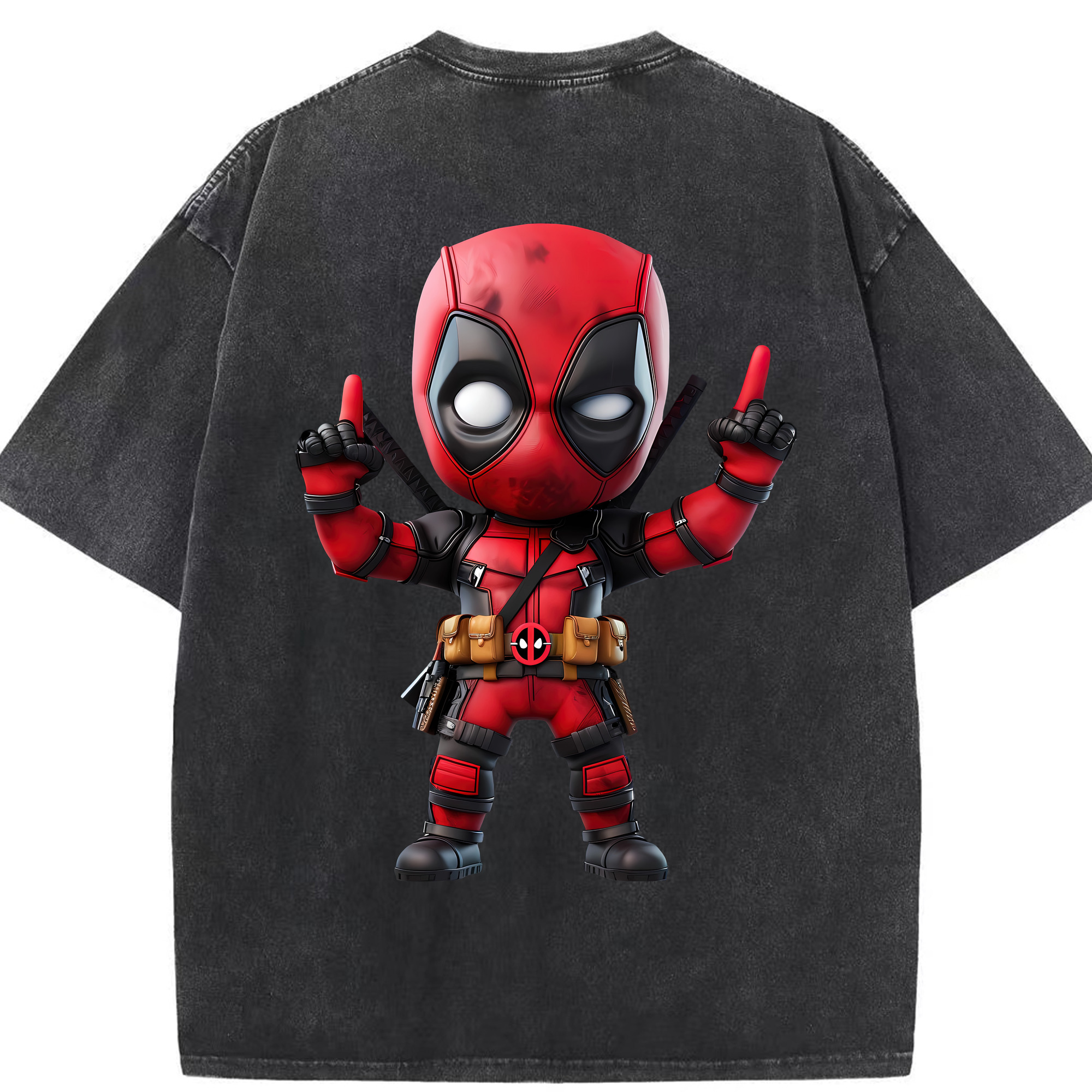 （画像用） Deadpool デッドプール 綿100% ヴィンテージ風 半袖Tシャツ（背面プリント）