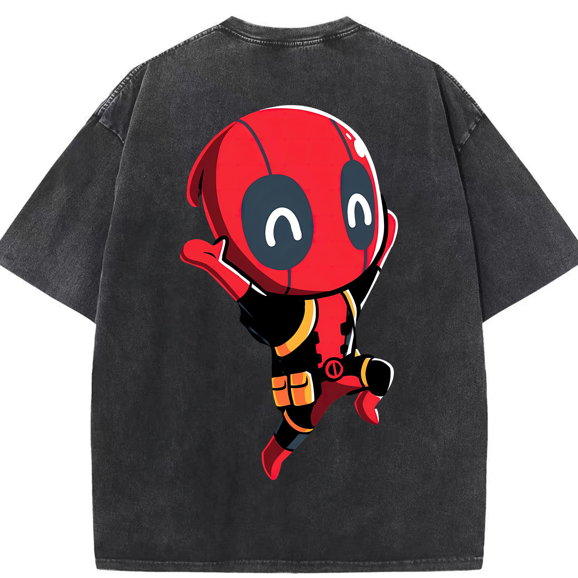 （画像用） Deadpool デッドプール 綿100% ヴィンテージ風 半袖Tシャツ（背面プリント）