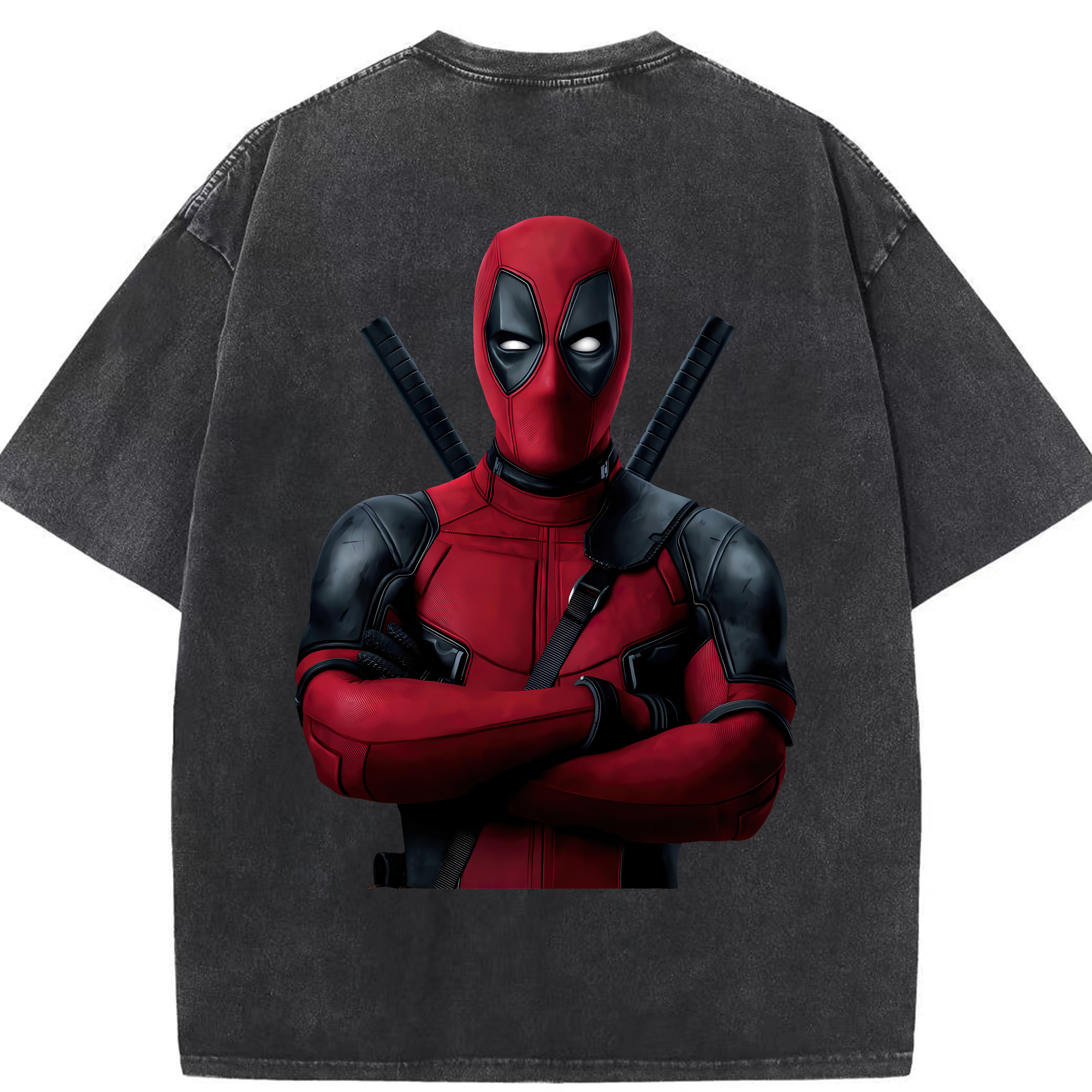 （画像用） Deadpool デッドプール 綿100% ヴィンテージ風 半袖Tシャツ（背面プリント）