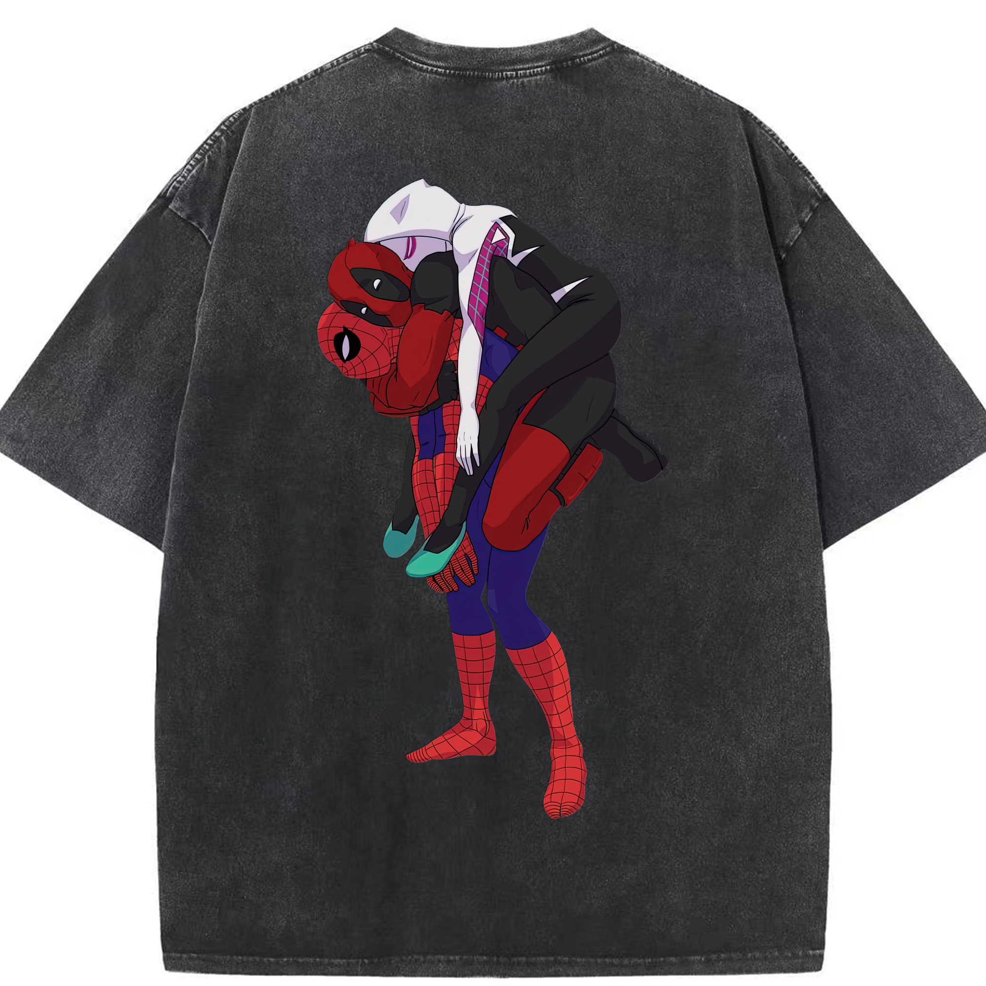 （画像用） Deadpool デッドプール 綿100% ヴィンテージ風 半袖Tシャツ（背面プリント）