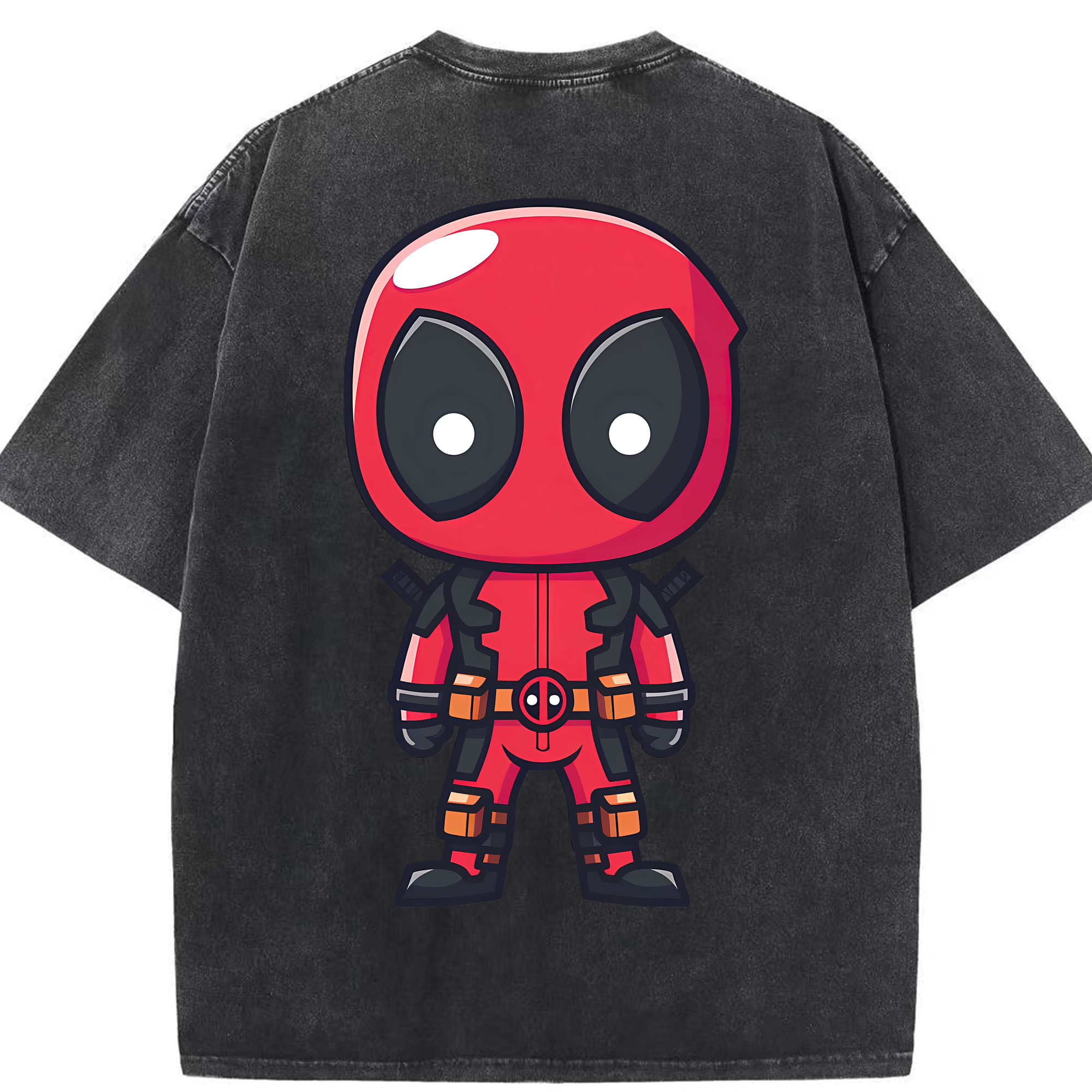 （画像用） Deadpool デッドプール 綿100% ヴィンテージ風 半袖Tシャツ（背面プリント）