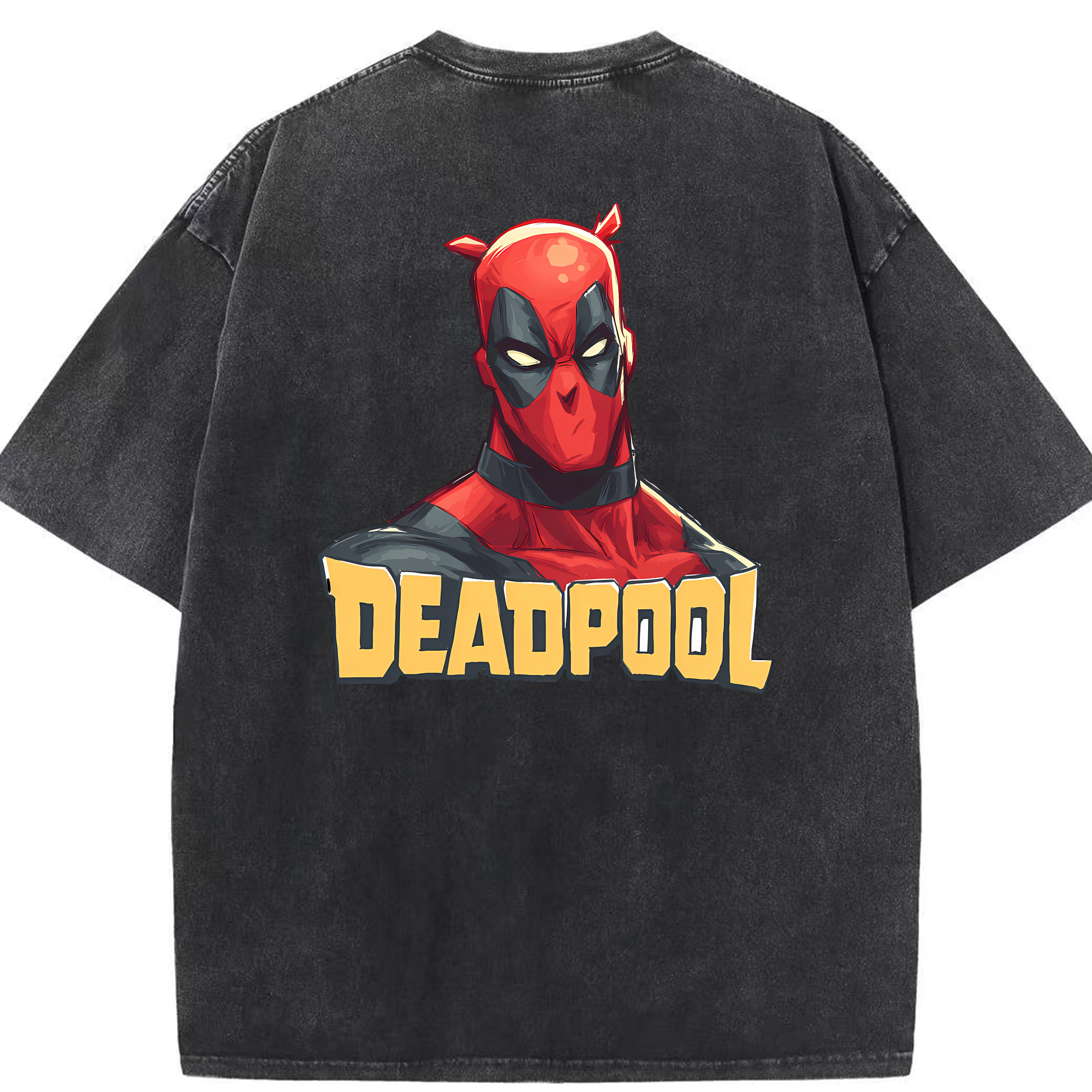（画像用） Deadpool デッドプール 綿100% ヴィンテージ風 半袖Tシャツ（背面プリント）