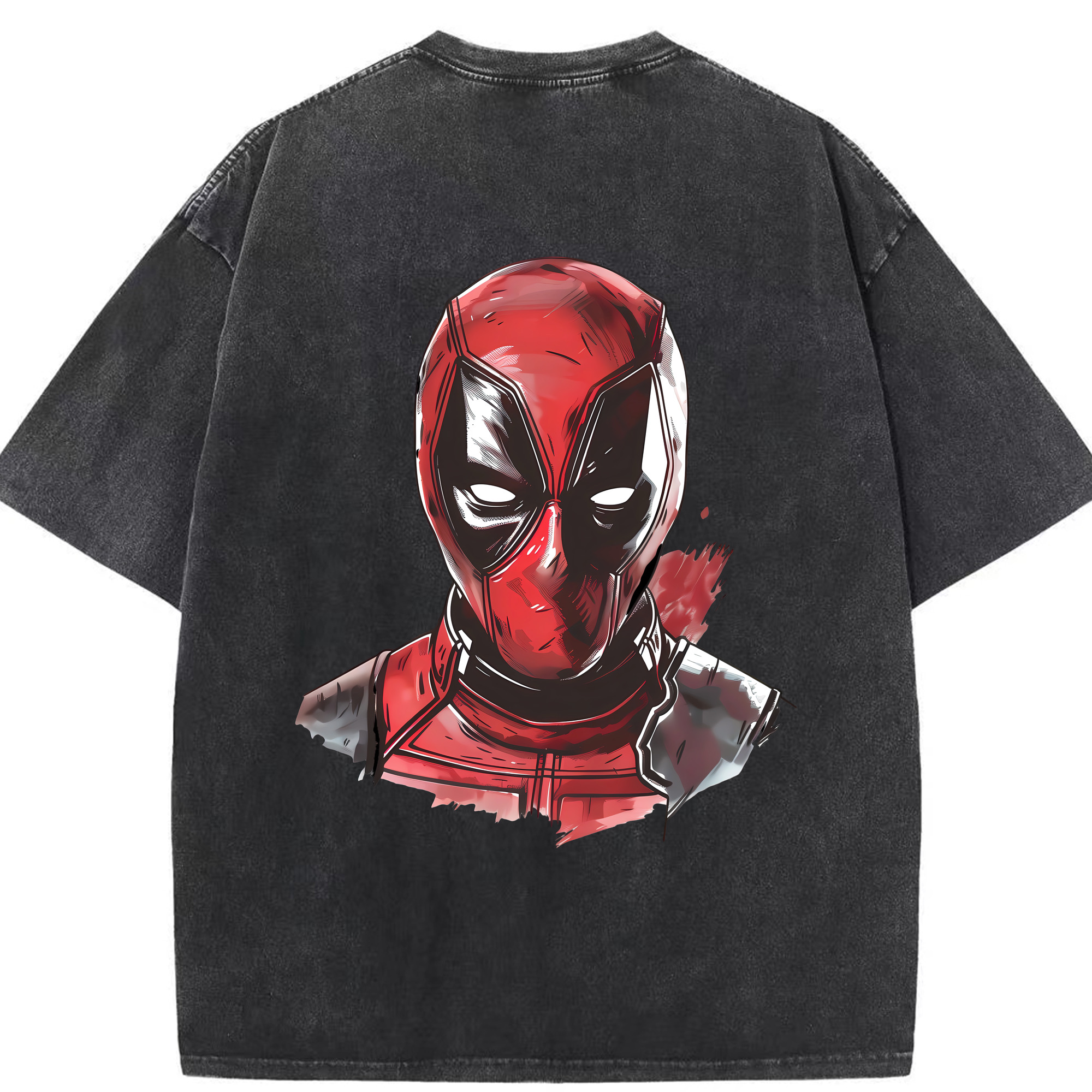 （画像用） Deadpool デッドプール 綿100% ヴィンテージ風 半袖Tシャツ（背面プリント）