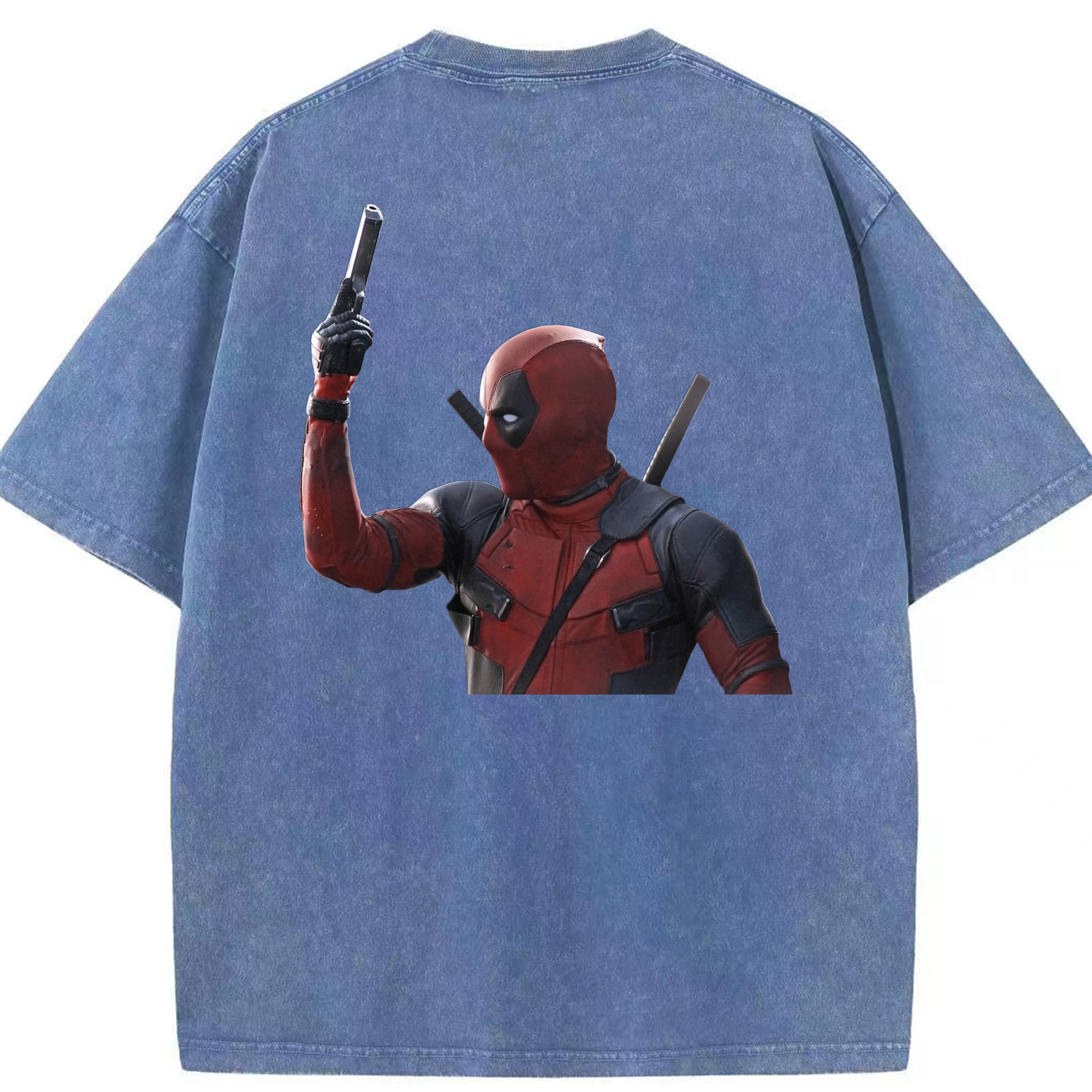 （画像用） Deadpool デッドプール 綿100% ヴィンテージ風 半袖Tシャツ（背面プリント）