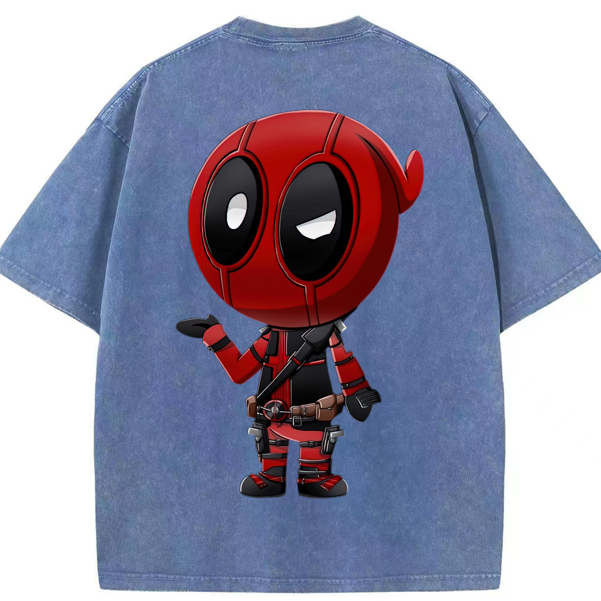 （画像用） Deadpool デッドプール 綿100% ヴィンテージ風 半袖Tシャツ（背面プリント）