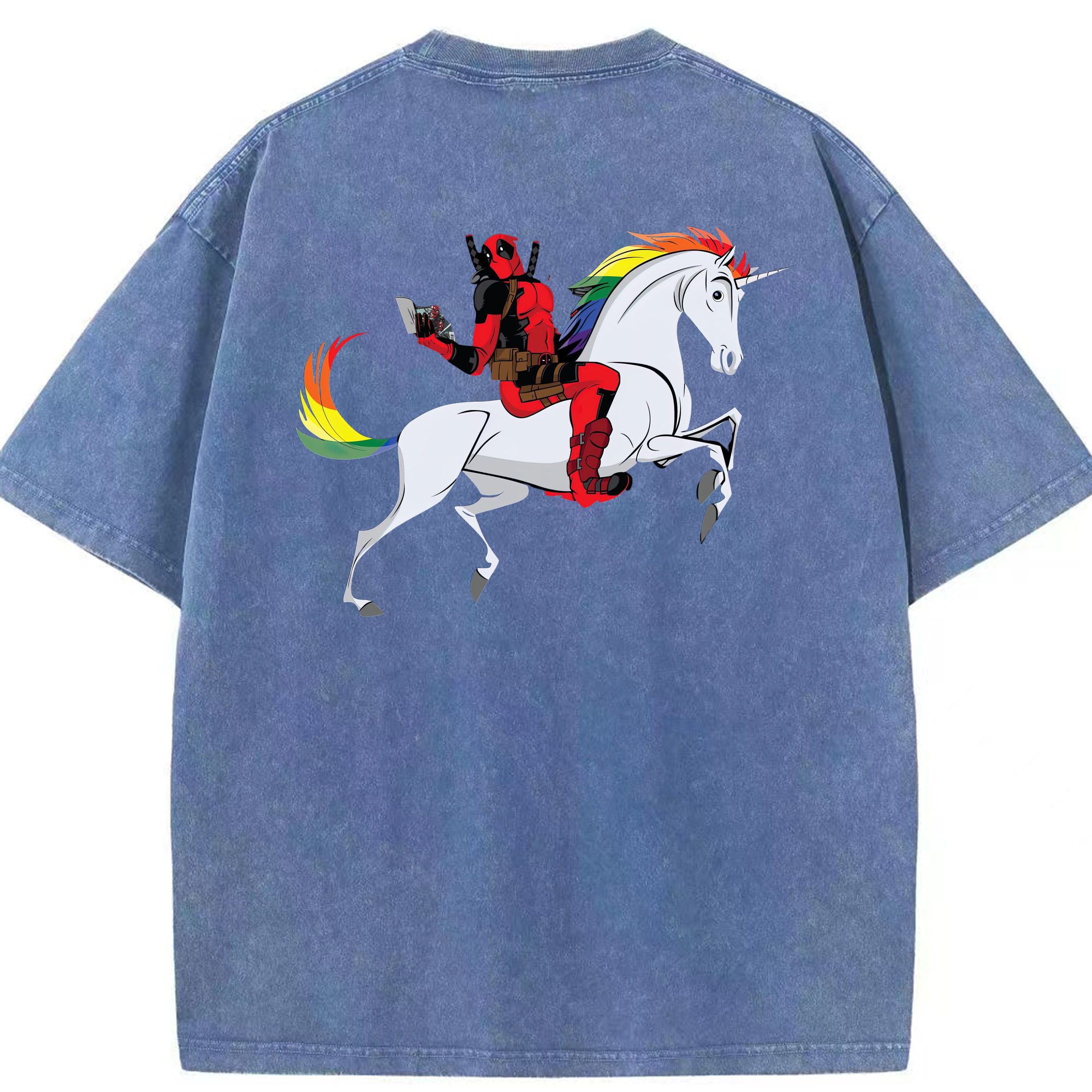 （画像用） Deadpool デッドプール 綿100% ヴィンテージ風 半袖Tシャツ（背面プリント）
