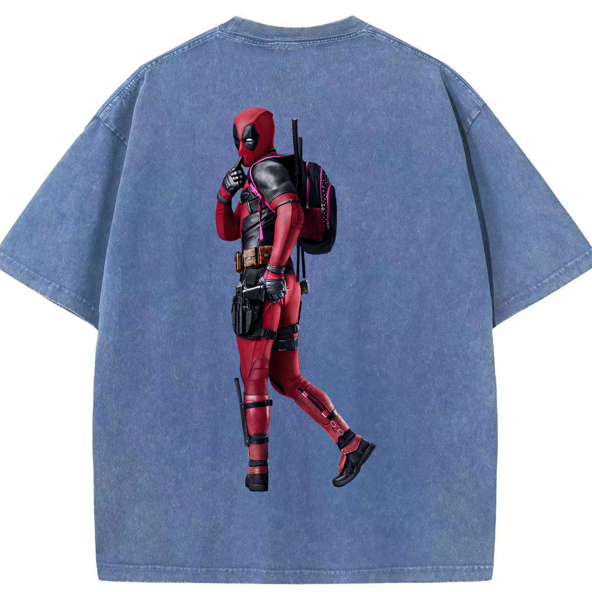 （画像用） Deadpool デッドプール 綿100% ヴィンテージ風 半袖Tシャツ（背面プリント）