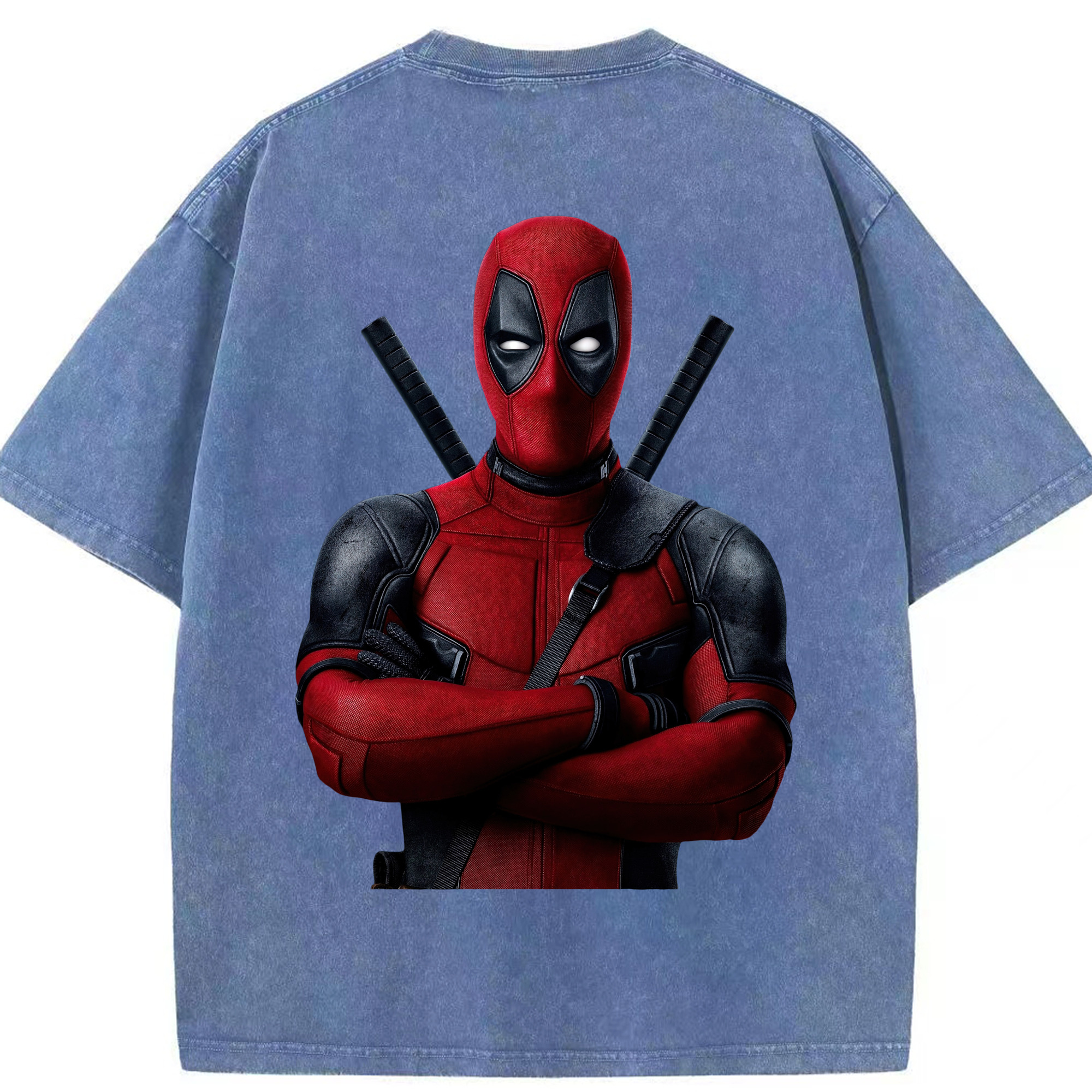 （画像用） Deadpool デッドプール 綿100% ヴィンテージ風 半袖Tシャツ（背面プリント）