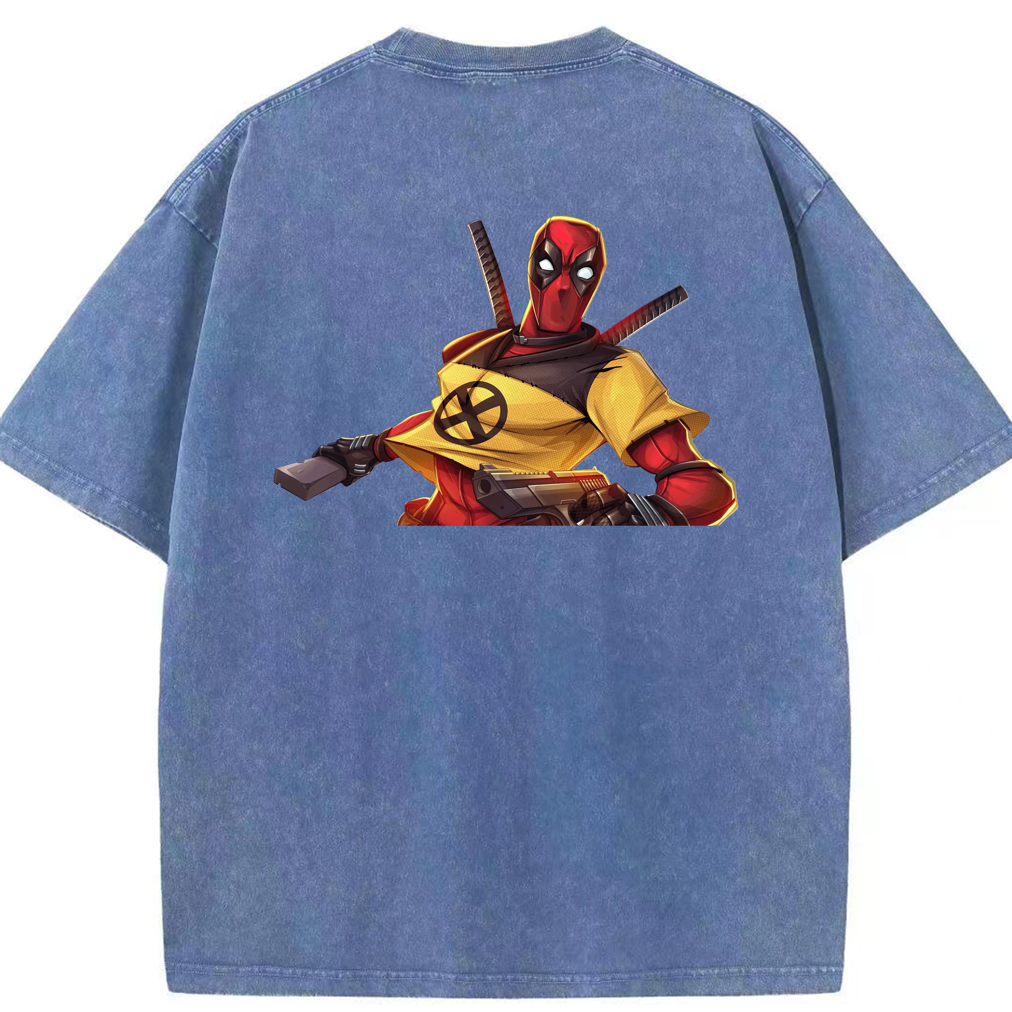 （画像用） Deadpool デッドプール 綿100% ヴィンテージ風 半袖Tシャツ（背面プリント）