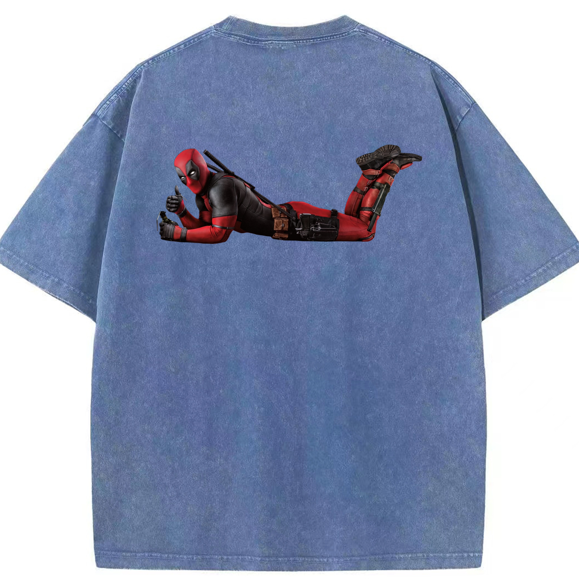 （画像用） Deadpool デッドプール 綿100% ヴィンテージ風 半袖Tシャツ（背面プリント）