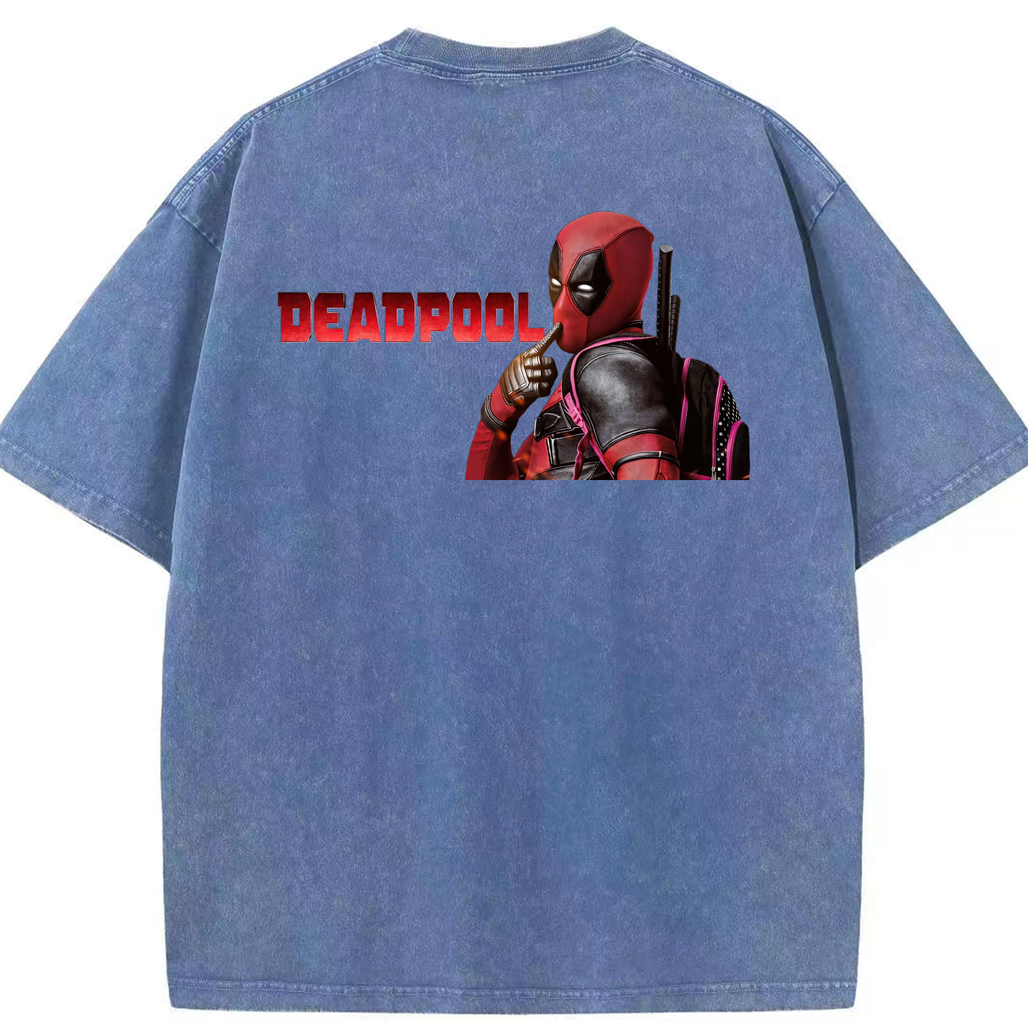 （画像用） Deadpool デッドプール 綿100% ヴィンテージ風 半袖Tシャツ（背面プリント）