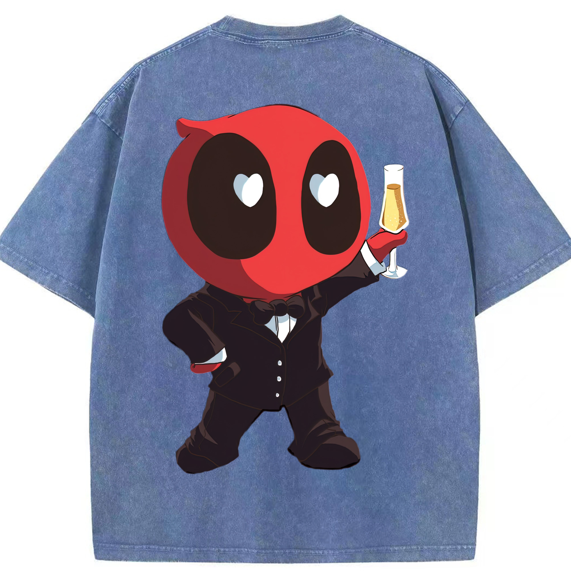 （画像用） Deadpool デッドプール 綿100% ヴィンテージ風 半袖Tシャツ（背面プリント）