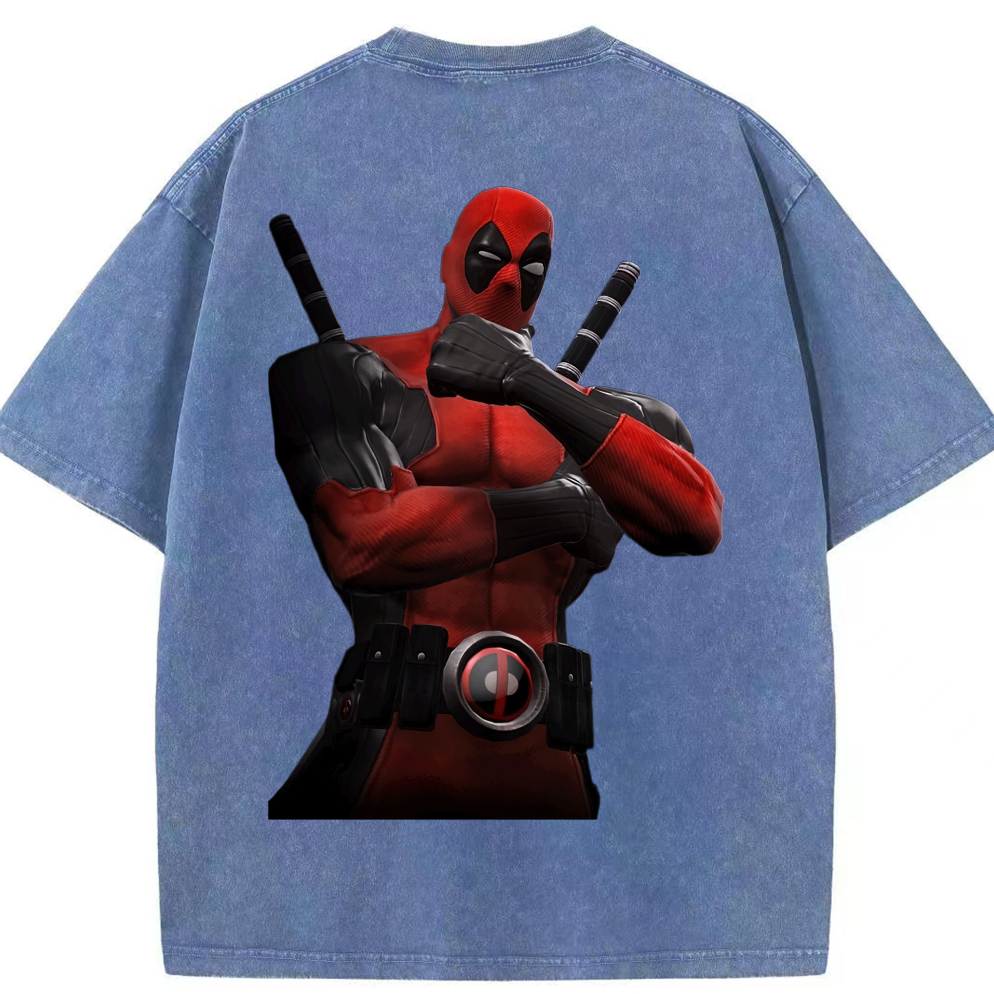（画像用） Deadpool デッドプール 綿100% ヴィンテージ風 半袖Tシャツ（背面プリント）