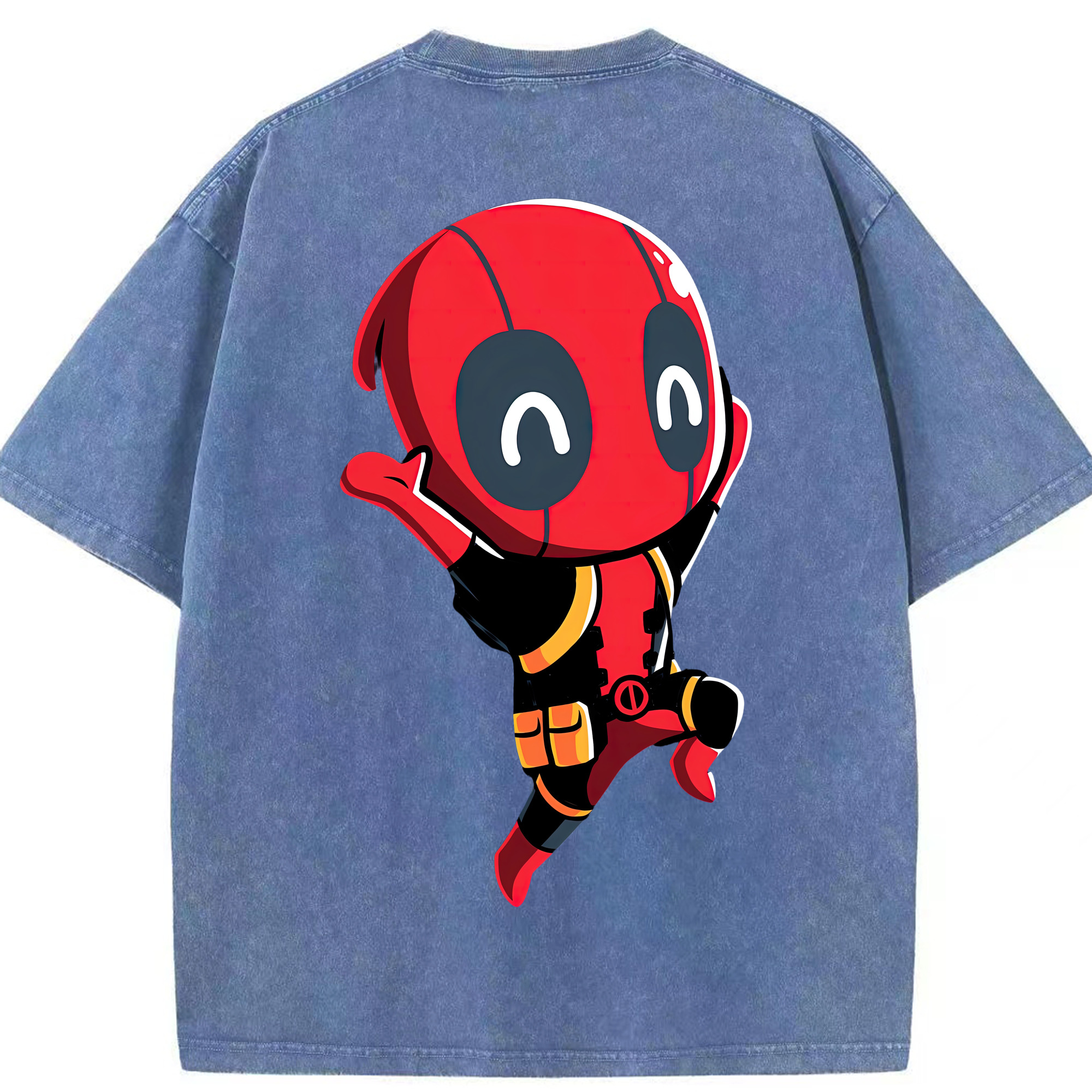 （画像用） Deadpool デッドプール 綿100% ヴィンテージ風 半袖Tシャツ（背面プリント）