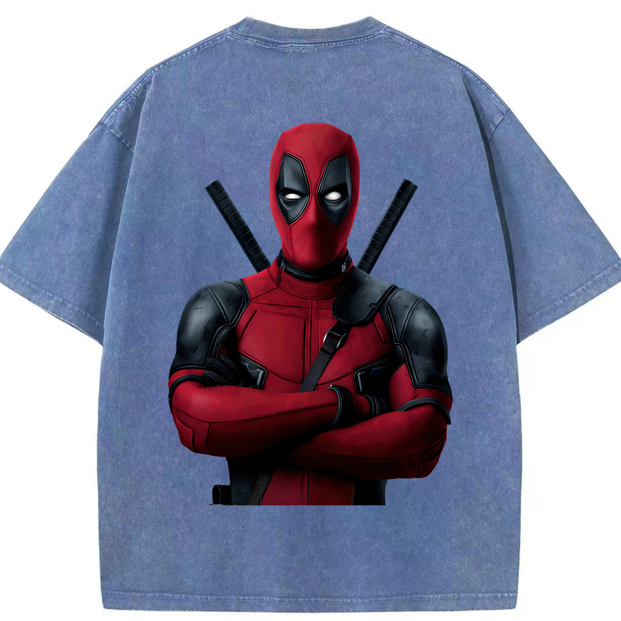 （画像用） Deadpool デッドプール 綿100% ヴィンテージ風 半袖Tシャツ（背面プリント）