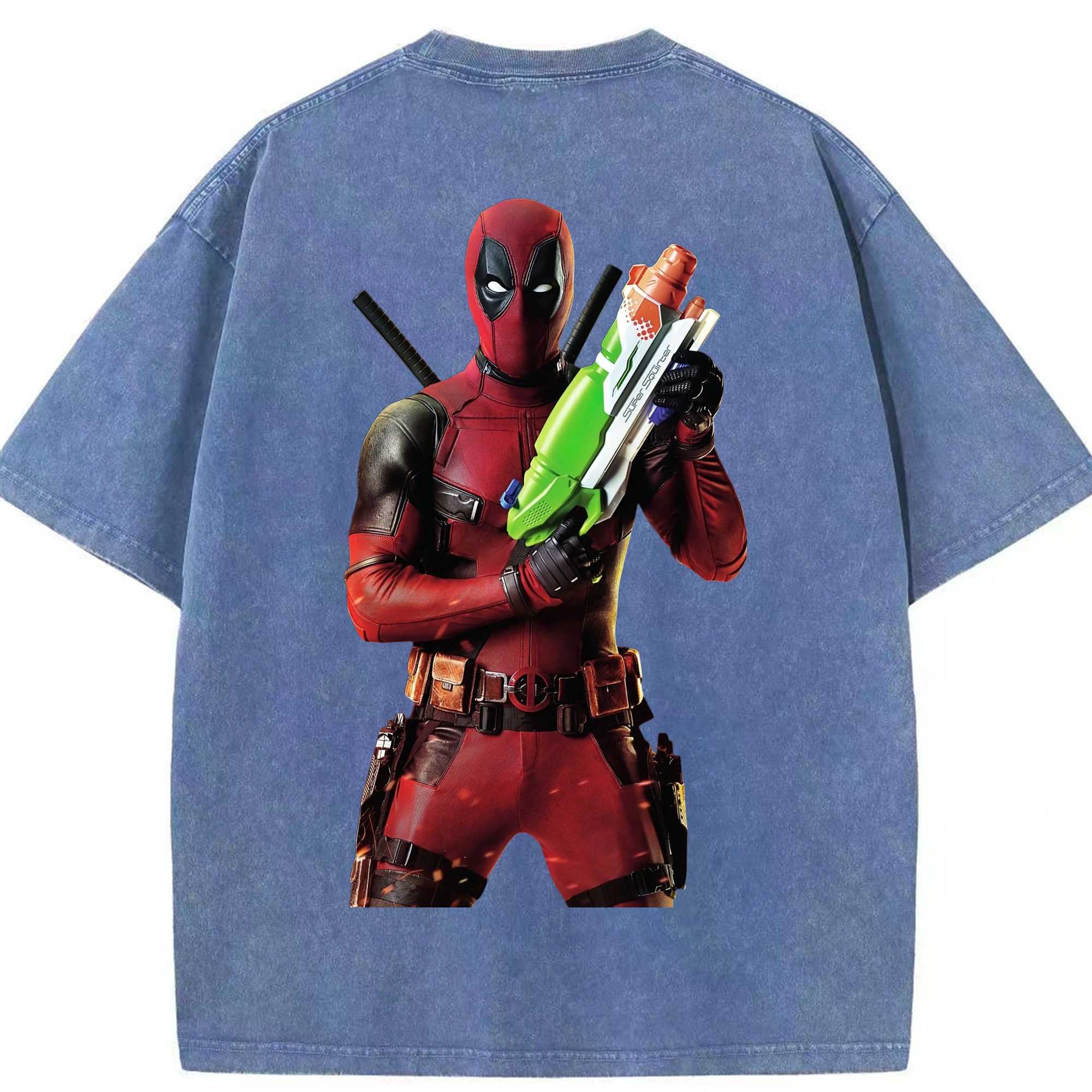 （画像用） Deadpool デッドプール 綿100% ヴィンテージ風 半袖Tシャツ（背面プリント）