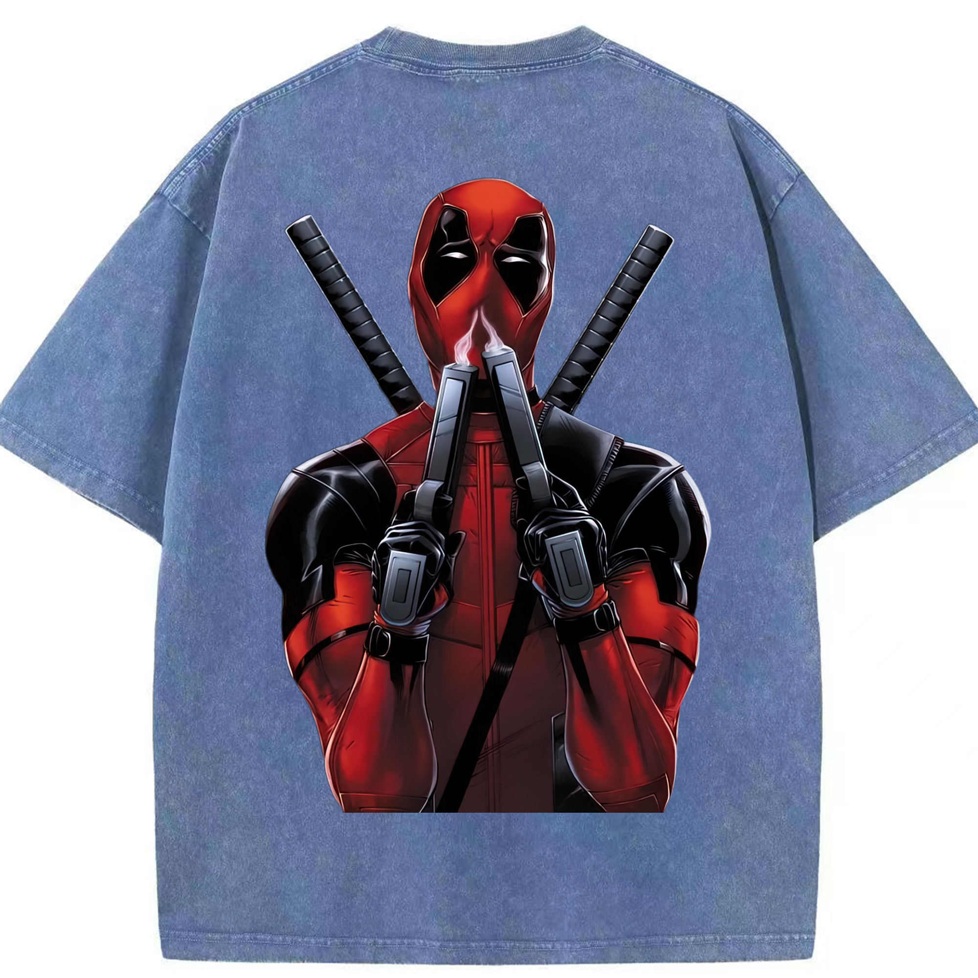 （画像用） Deadpool デッドプール 綿100% ヴィンテージ風 半袖Tシャツ（背面プリント）